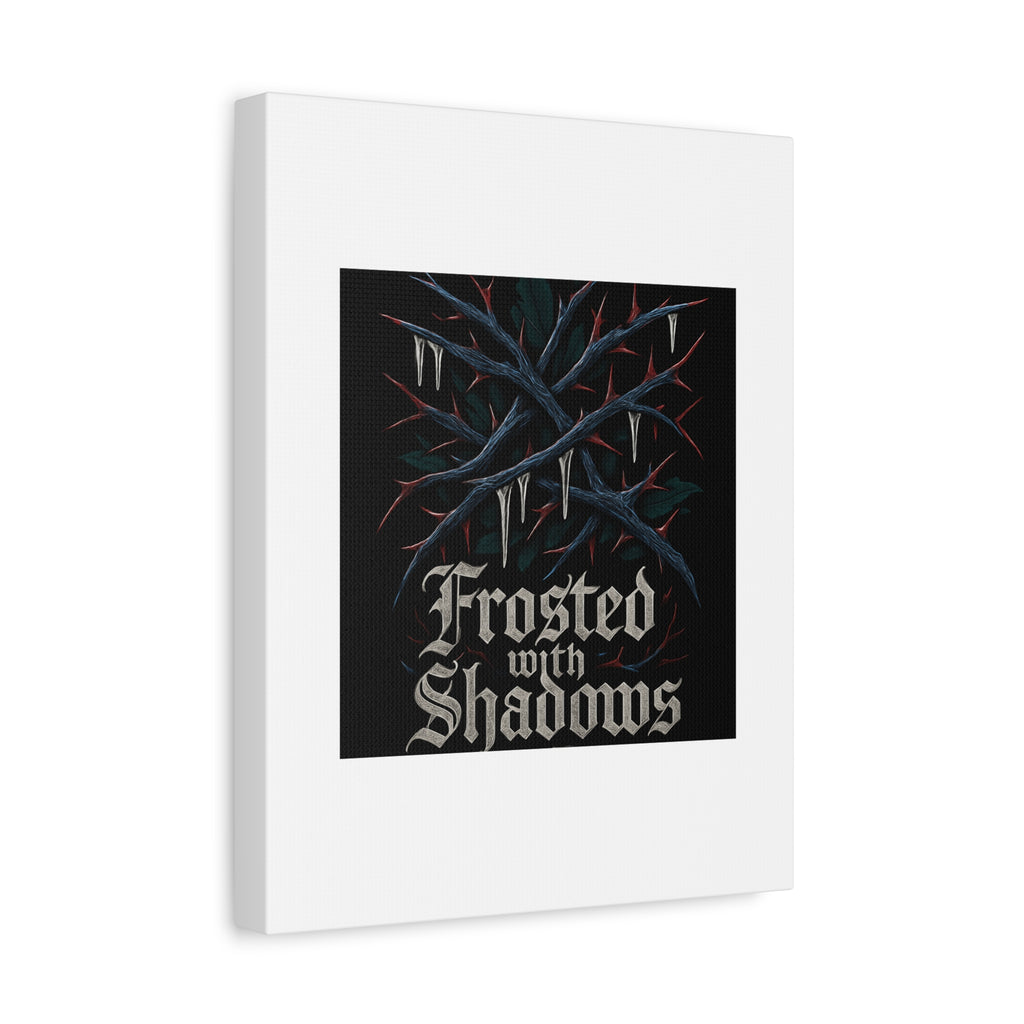 Frosted With Shadows Canvas Art — Gothic Winter Icicle Wall Decor