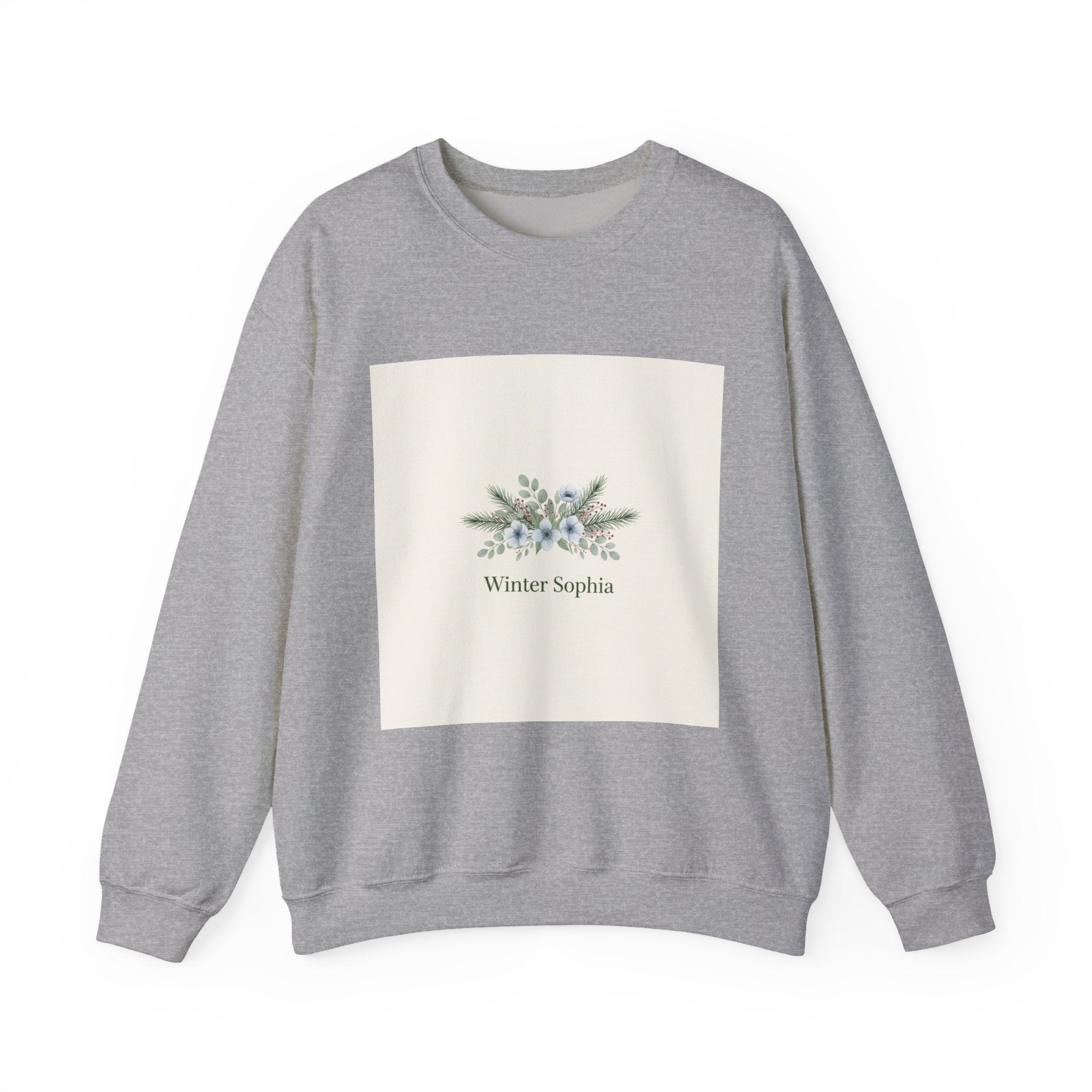 Winter Botanical Wreath Sweatshirt | pine branch design, minimal winter florals
