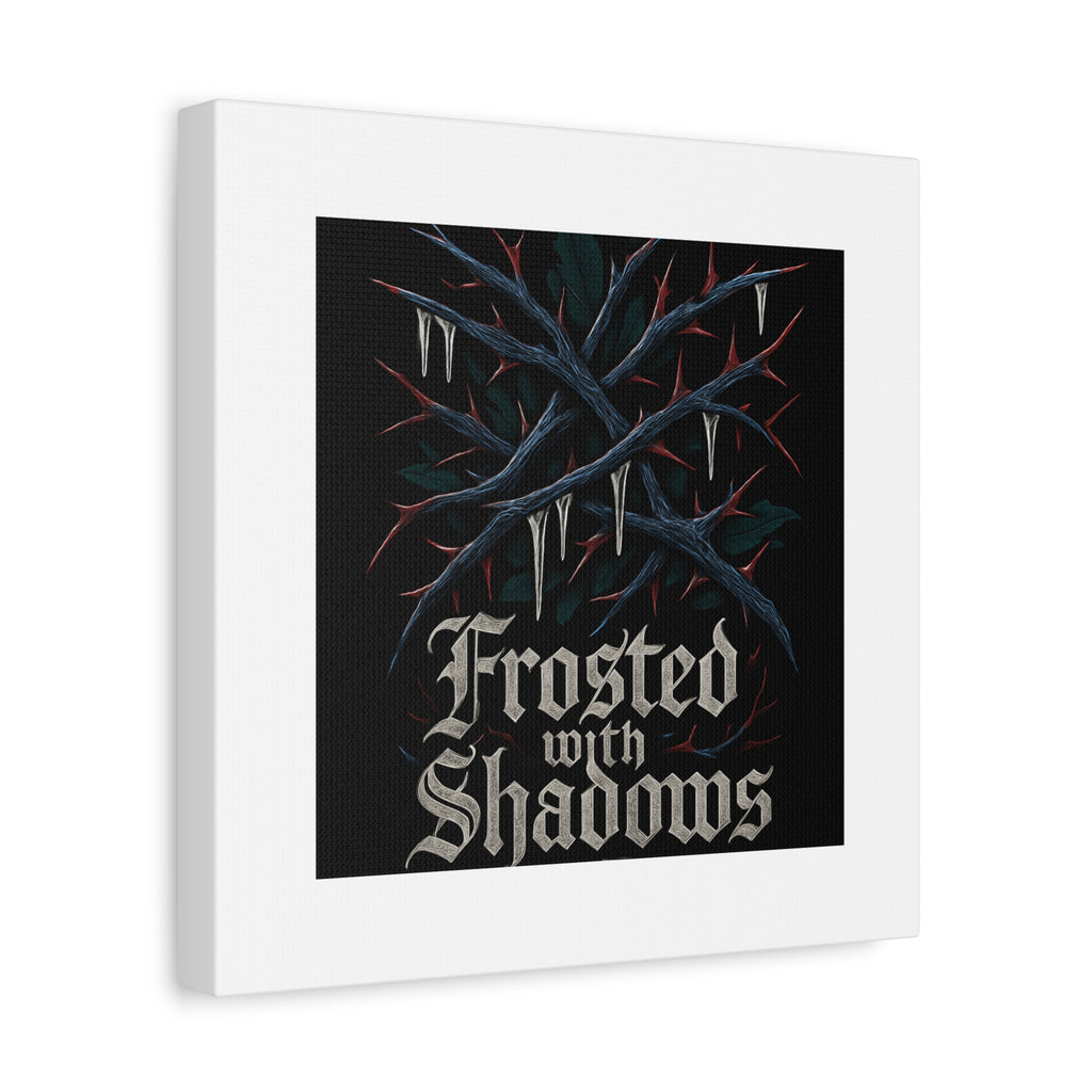 Frosted With Shadows Canvas Art — Gothic Winter Icicle Wall Decor