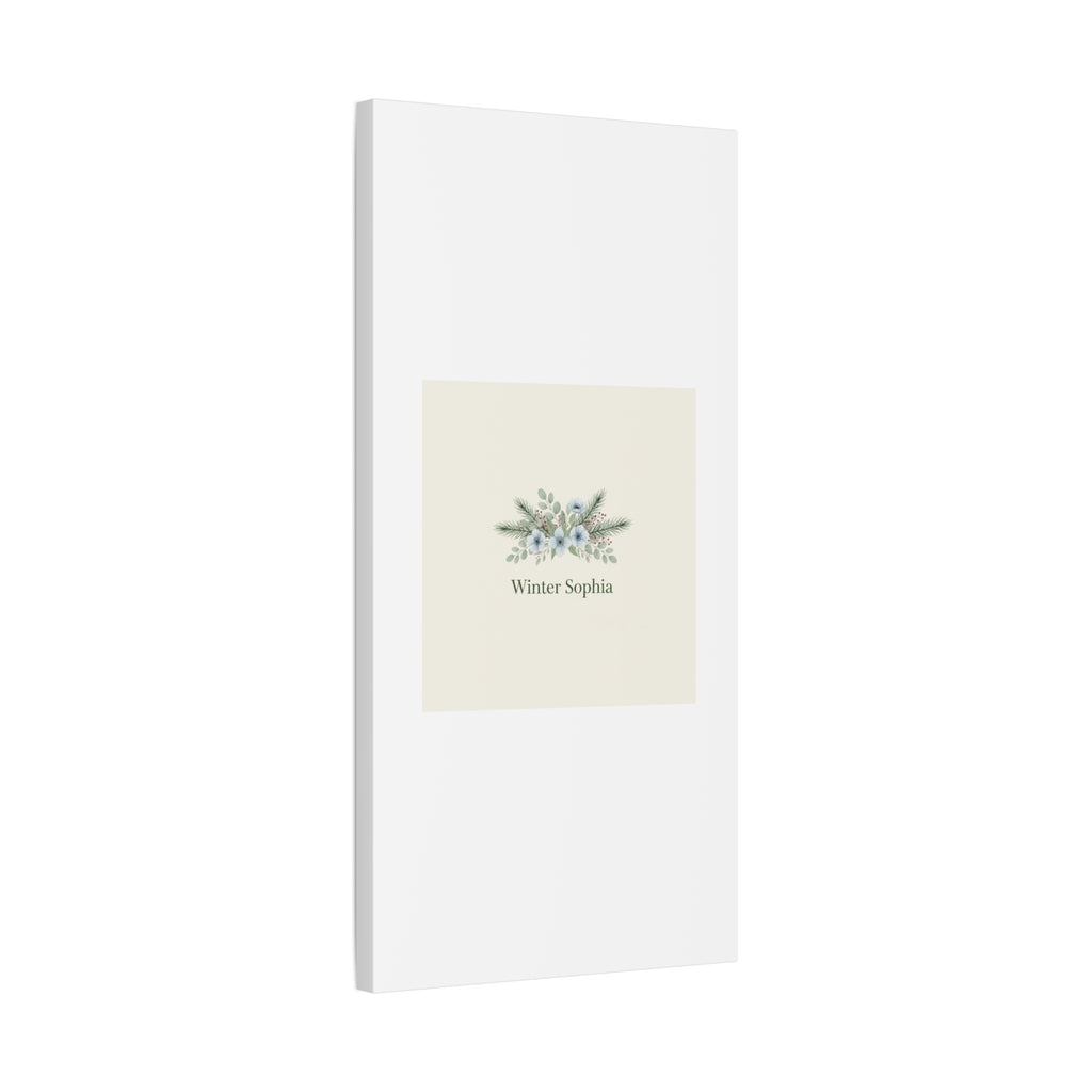 Winter floral wreath Canvas, pine branch botanical art | Minimal winter florals