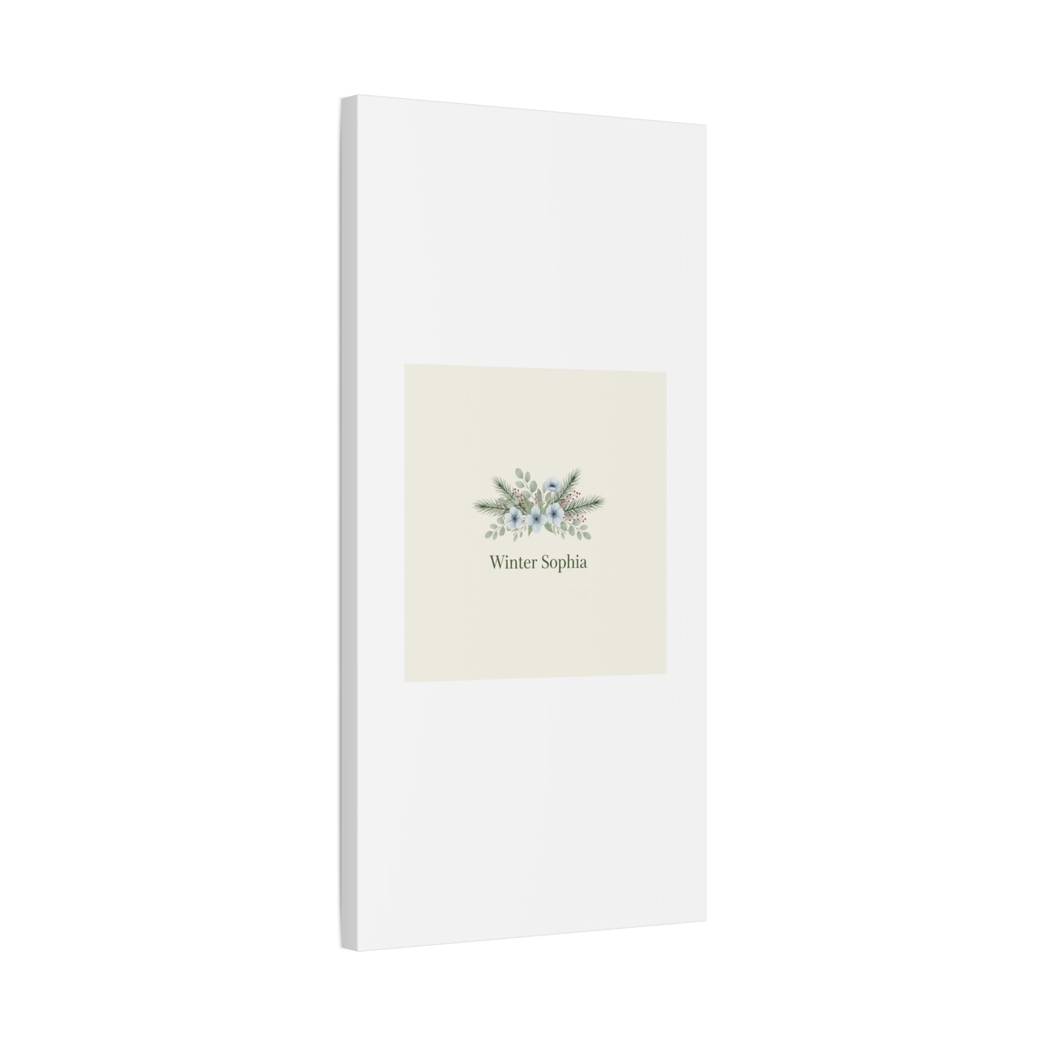 Winter floral wreath Canvas, pine branch botanical art | Minimal winter florals