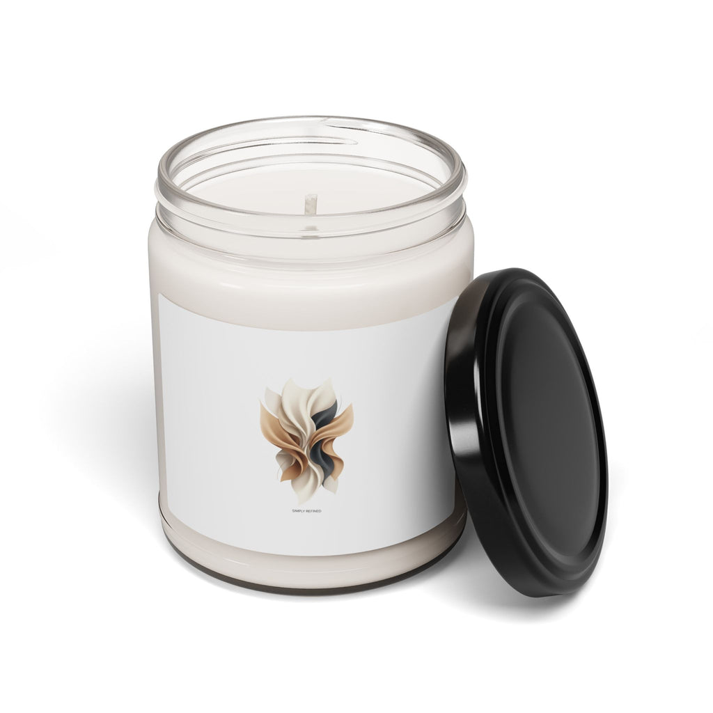 Neutral Abstract Bloom Candle, Soy Jar | Quiet Luxury, Minimal Home