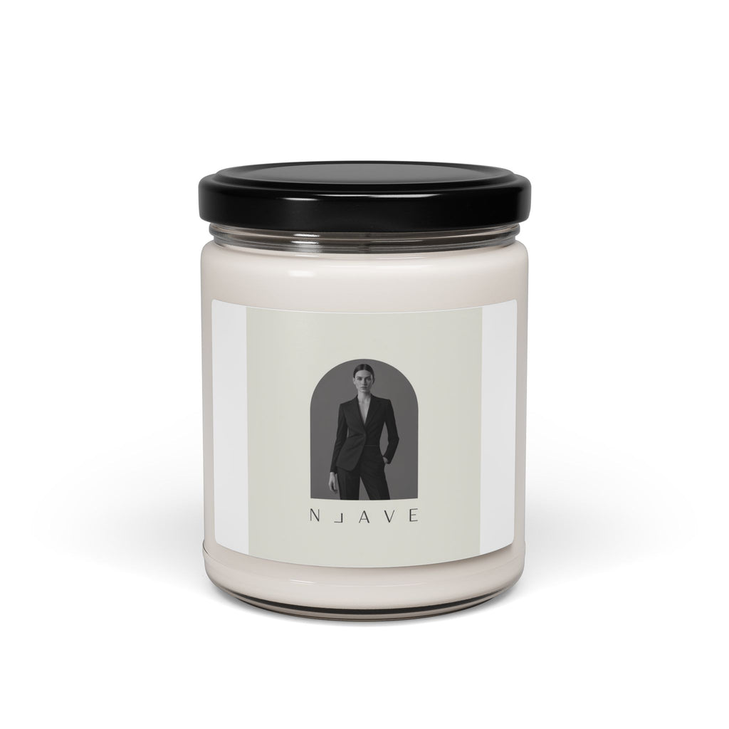 Minimal Monochrome Label Soy Candle, 9oz | Tonal Home Decor