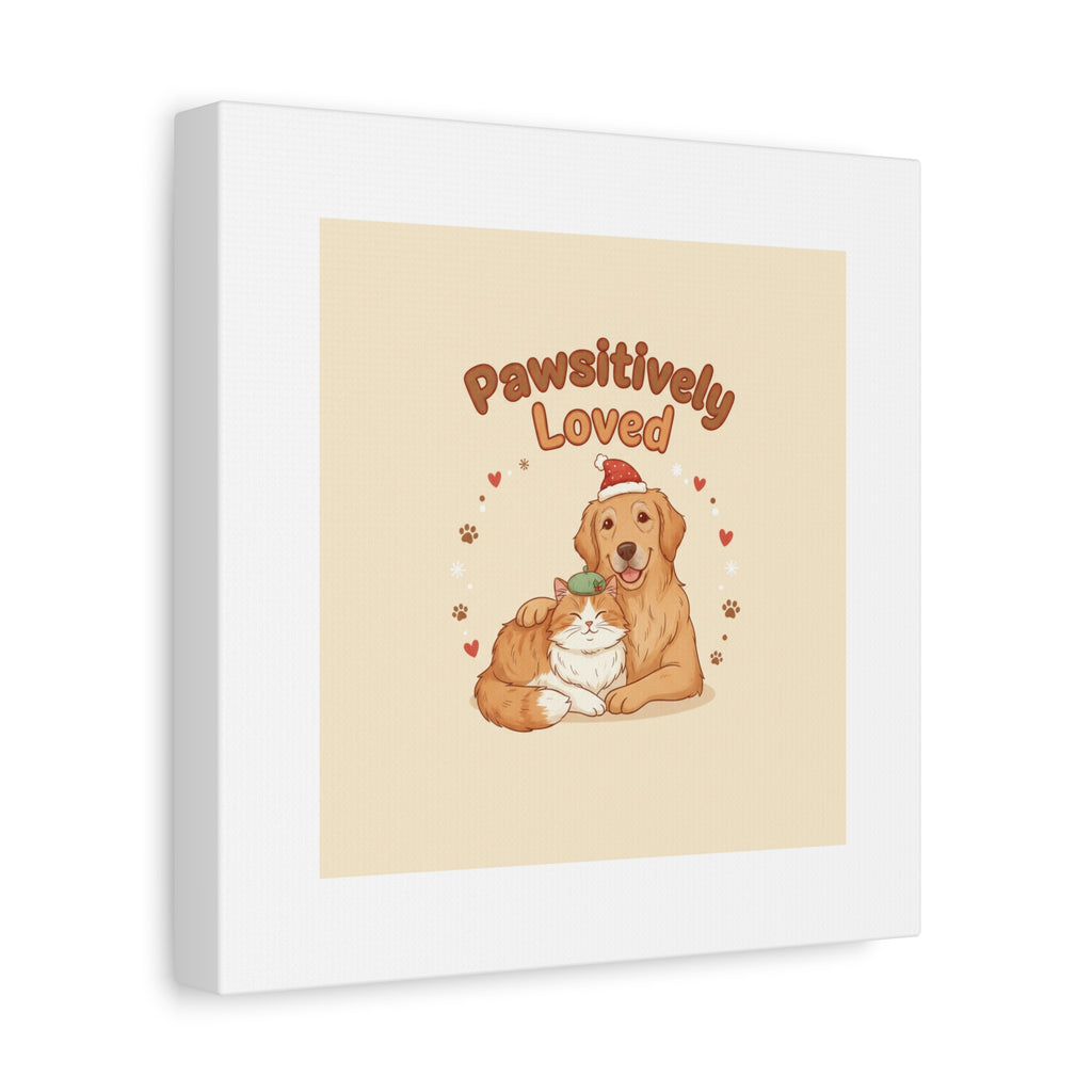 Pawsitively Loved Canvas, Pet Holiday Wall Art | Senior Dog Christmas Decor