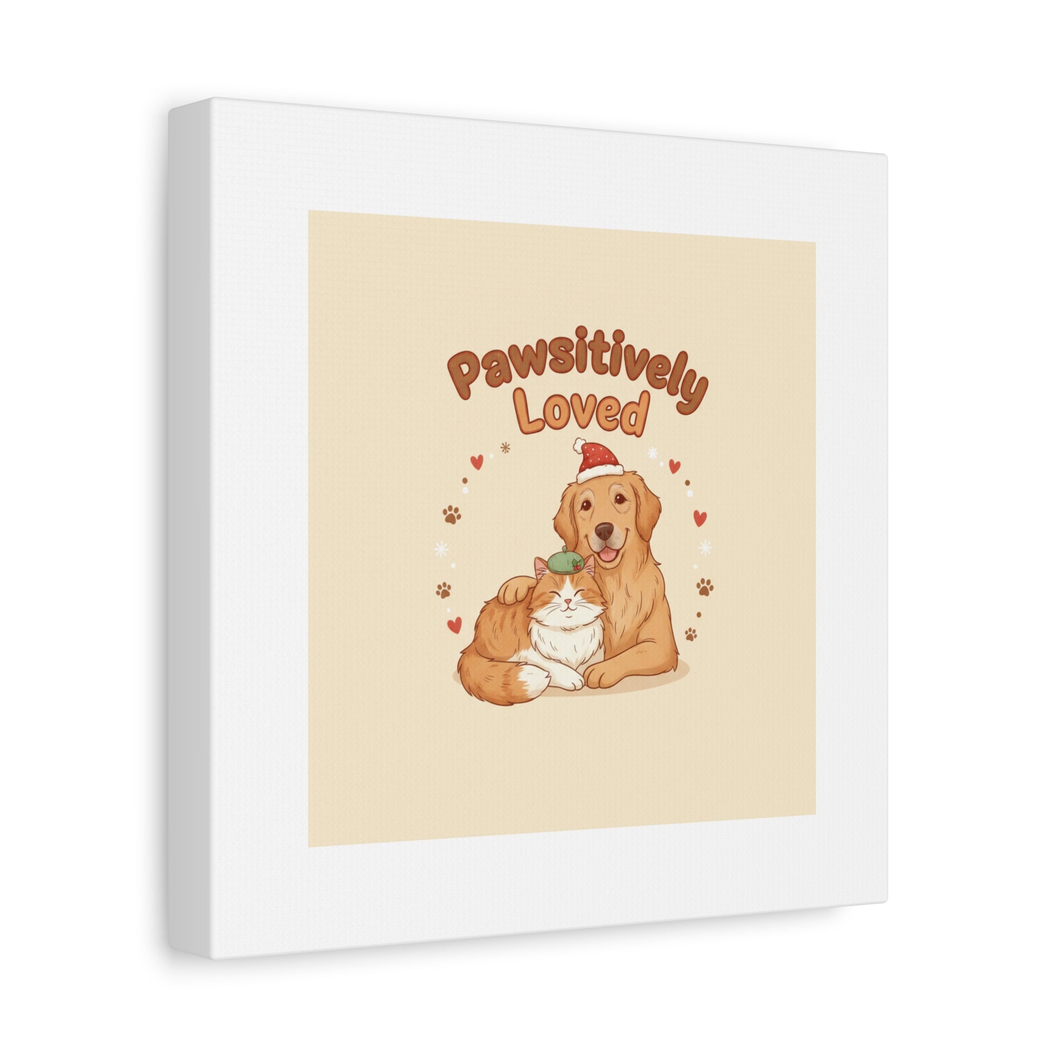 Pawsitively Loved Canvas, Pet Holiday Wall Art | Senior Dog Christmas Decor
