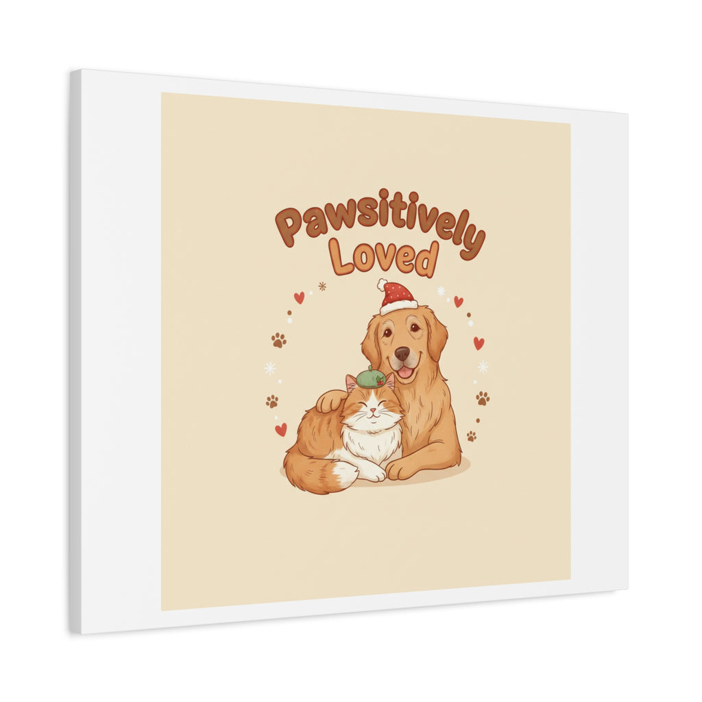 Pawsitively Loved Canvas, Pet Holiday Wall Art | Senior Dog Christmas Decor
