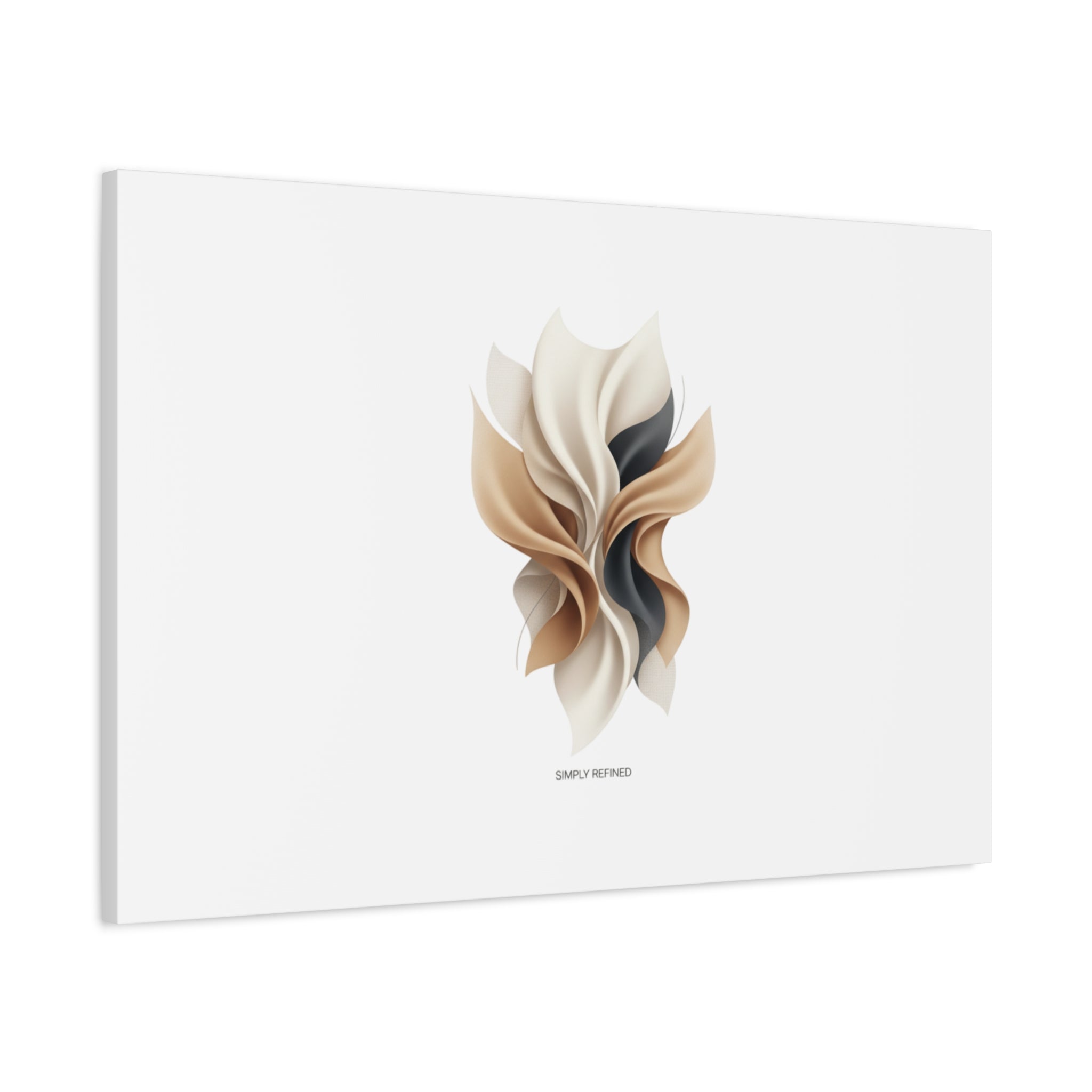 Neutral Abstract Bloom Canvas, Matte Stretched Canvas | Quiet Luxury, Minimalist Wall Art