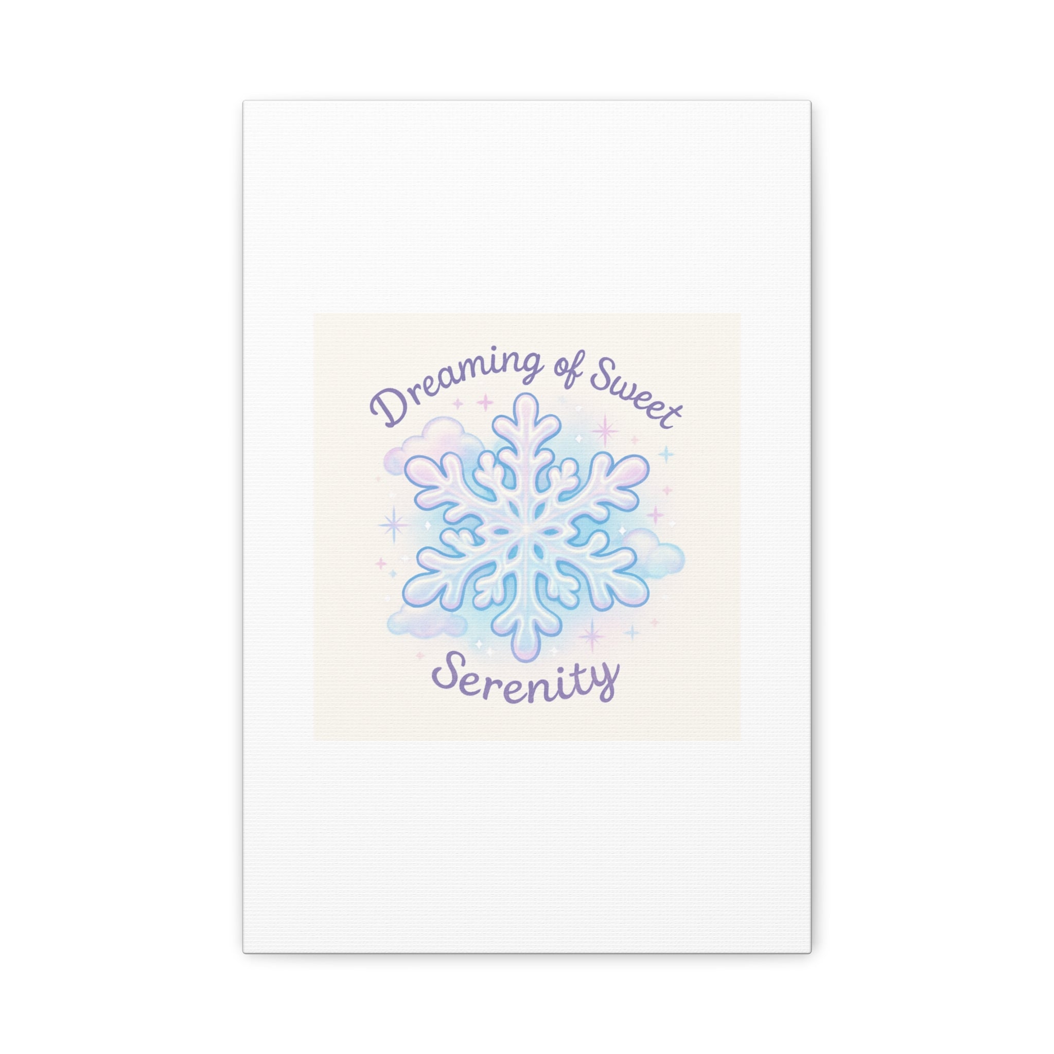 Canvas Wall Art - "Dreaming of Sweet Serenity" Snowflake Illustration