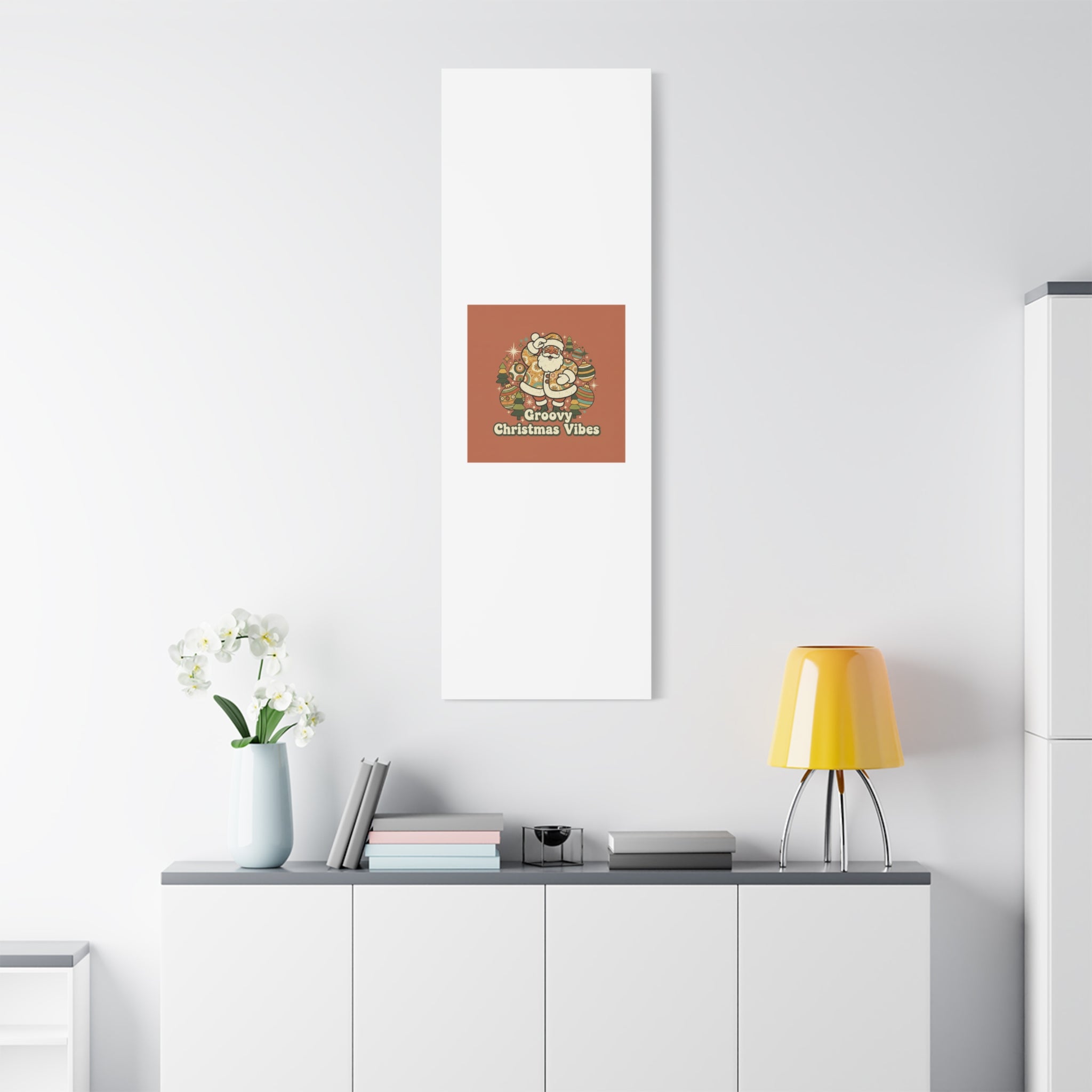 Groovy Christmas Vibes Canvas | 1970s Retro Holiday Art, Vintage Noel