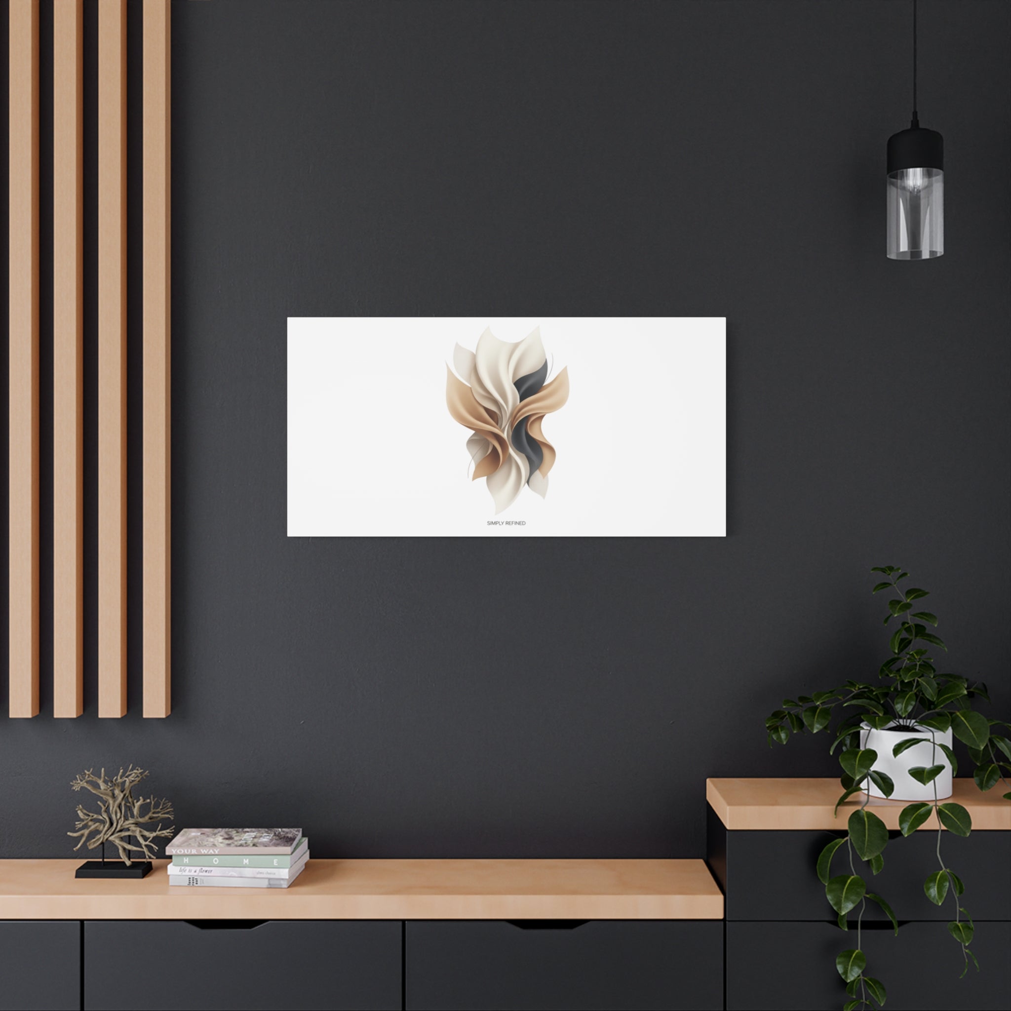 Neutral Abstract Bloom Canvas, Matte Stretched Canvas | Quiet Luxury, Minimalist Wall Art