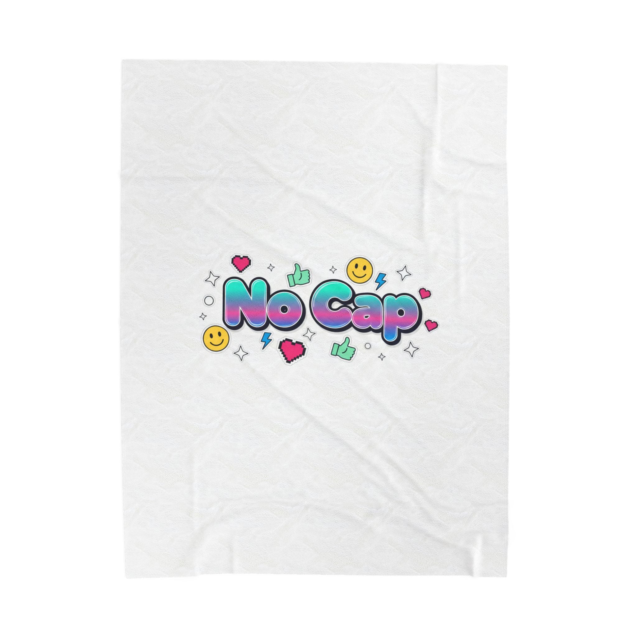 No Cap Graphic Velveteen Plush Blanket | Gen-Z Slang, Internet Lingo