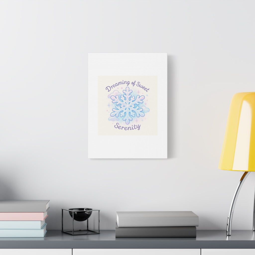 Canvas Wall Art - "Dreaming of Sweet Serenity" Snowflake Illustration
