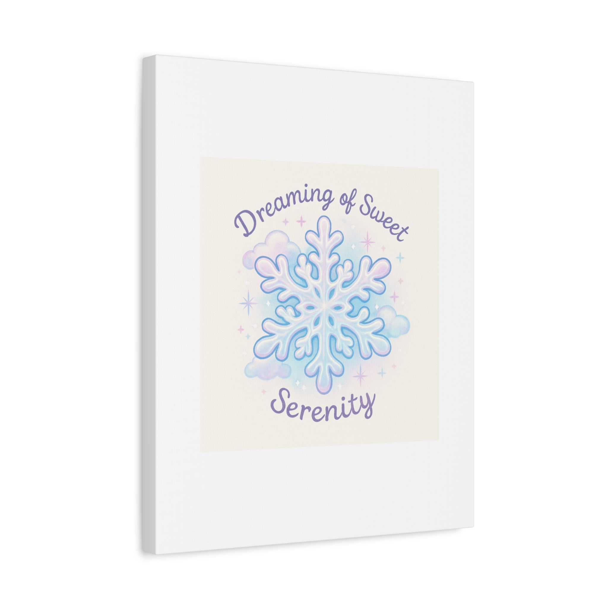 Canvas Wall Art - "Dreaming of Sweet Serenity" Snowflake Illustration