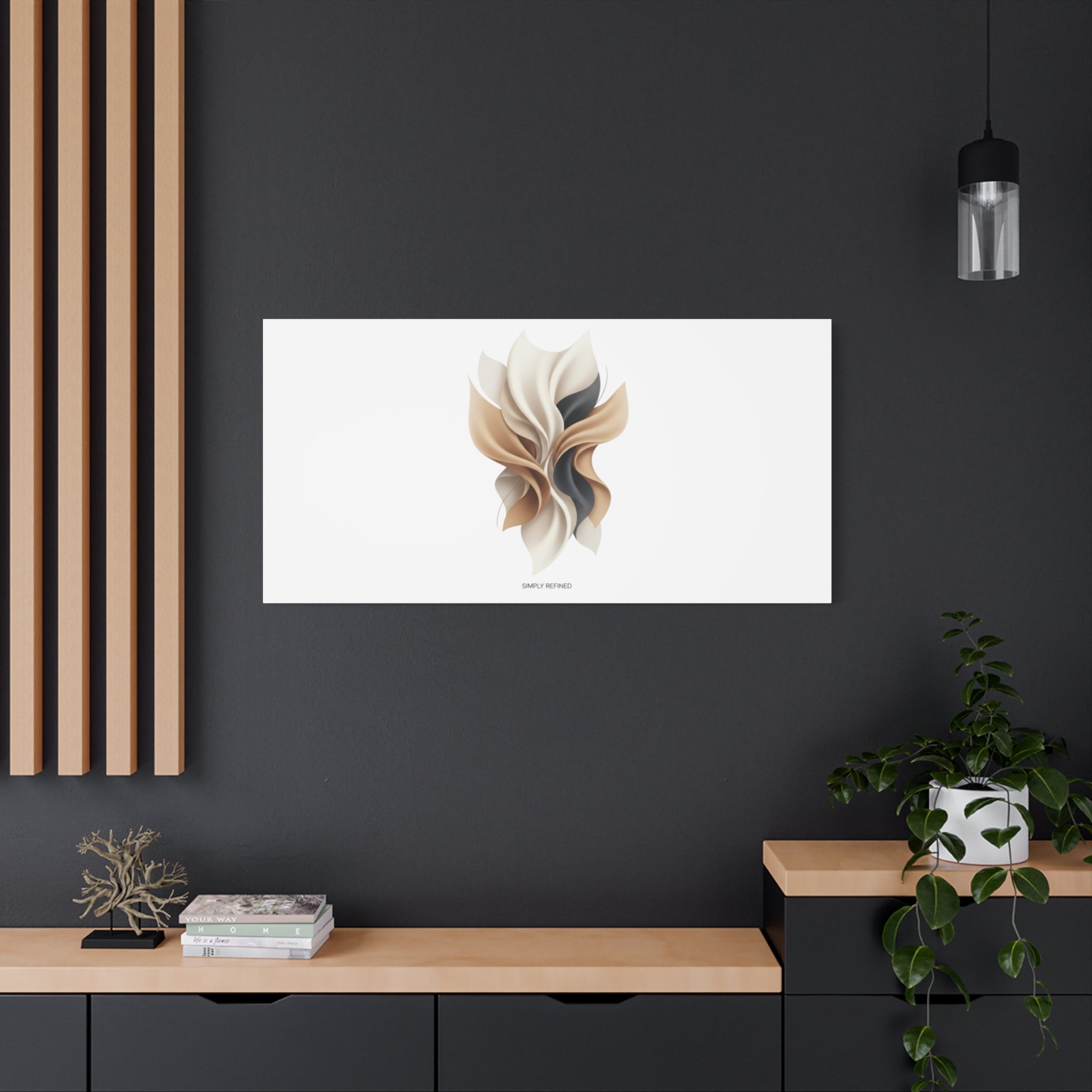 Neutral Abstract Bloom Canvas, Matte Stretched Canvas | Quiet Luxury, Minimalist Wall Art