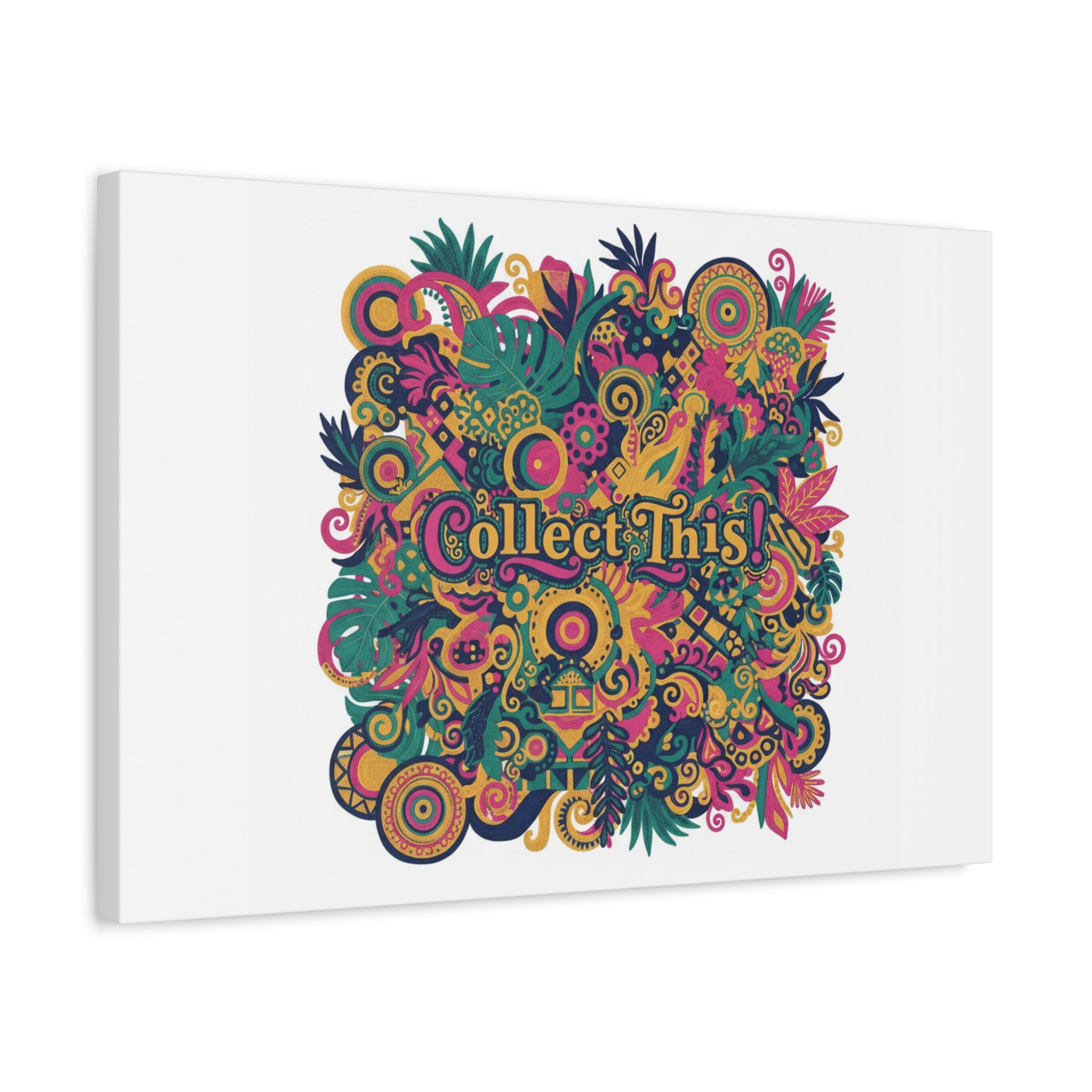 Collect This! Maximalist Floral Collage Canvas | Bold Boho Pattern, Colorful Ornament