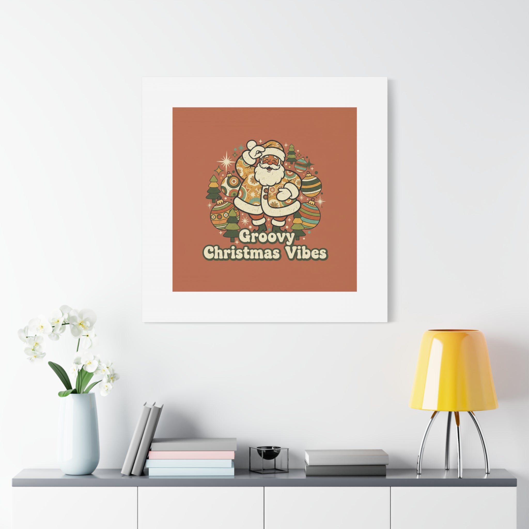 Groovy Christmas Vibes Canvas | 1970s Retro Holiday Art, Vintage Noel