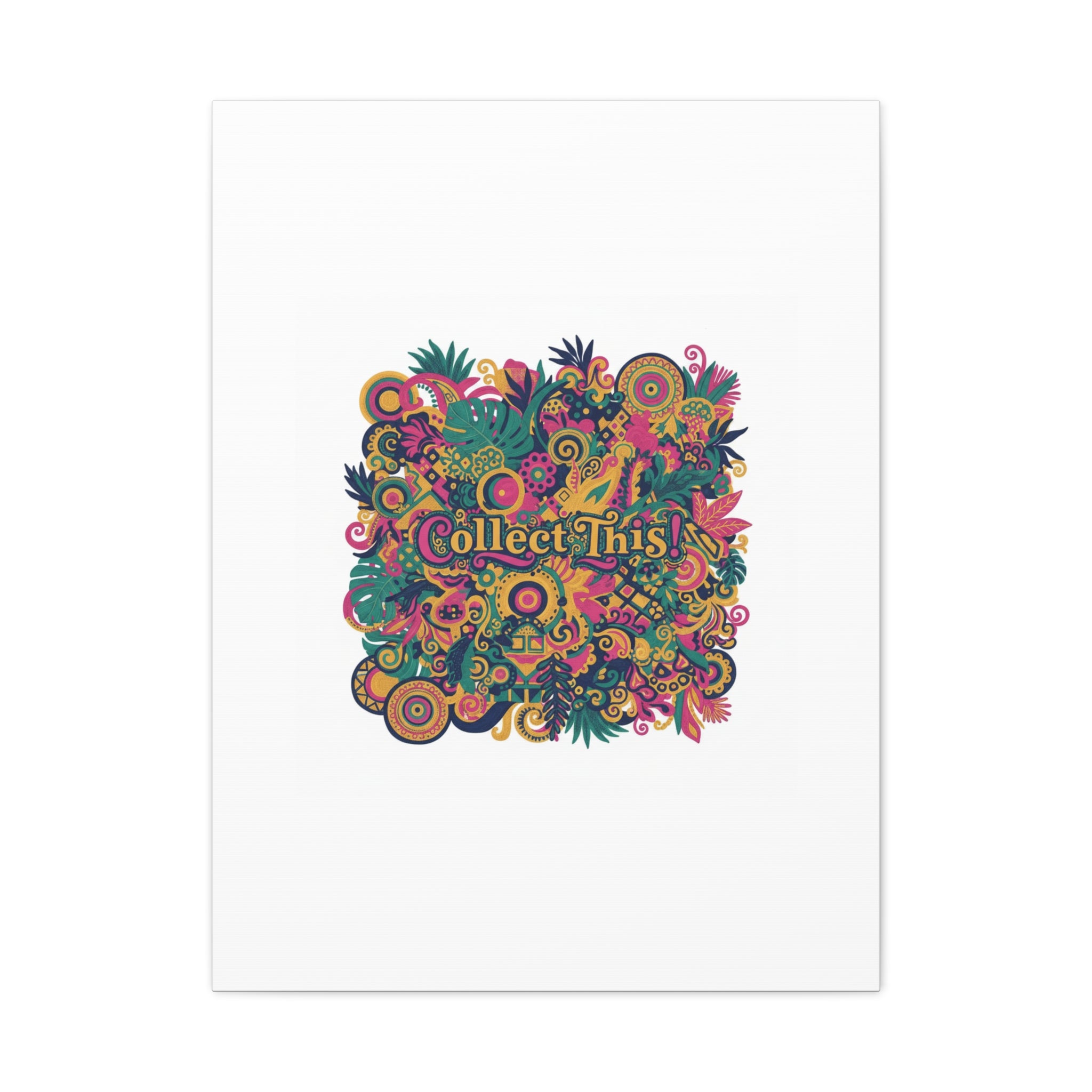 Collect This! Maximalist Floral Collage Canvas | Bold Boho Pattern, Colorful Ornament