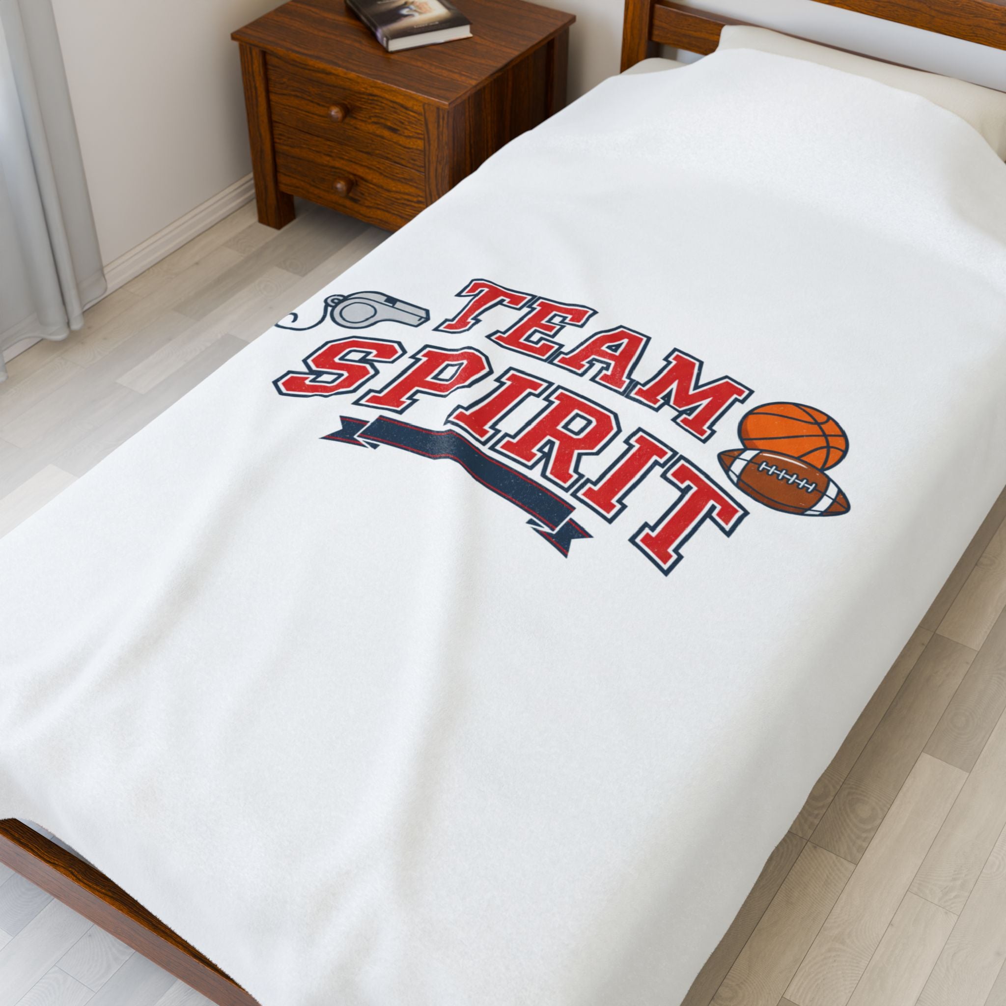 Team Spirit Varsity Blanket | Collegiate Athletic Block Letter Campus Style