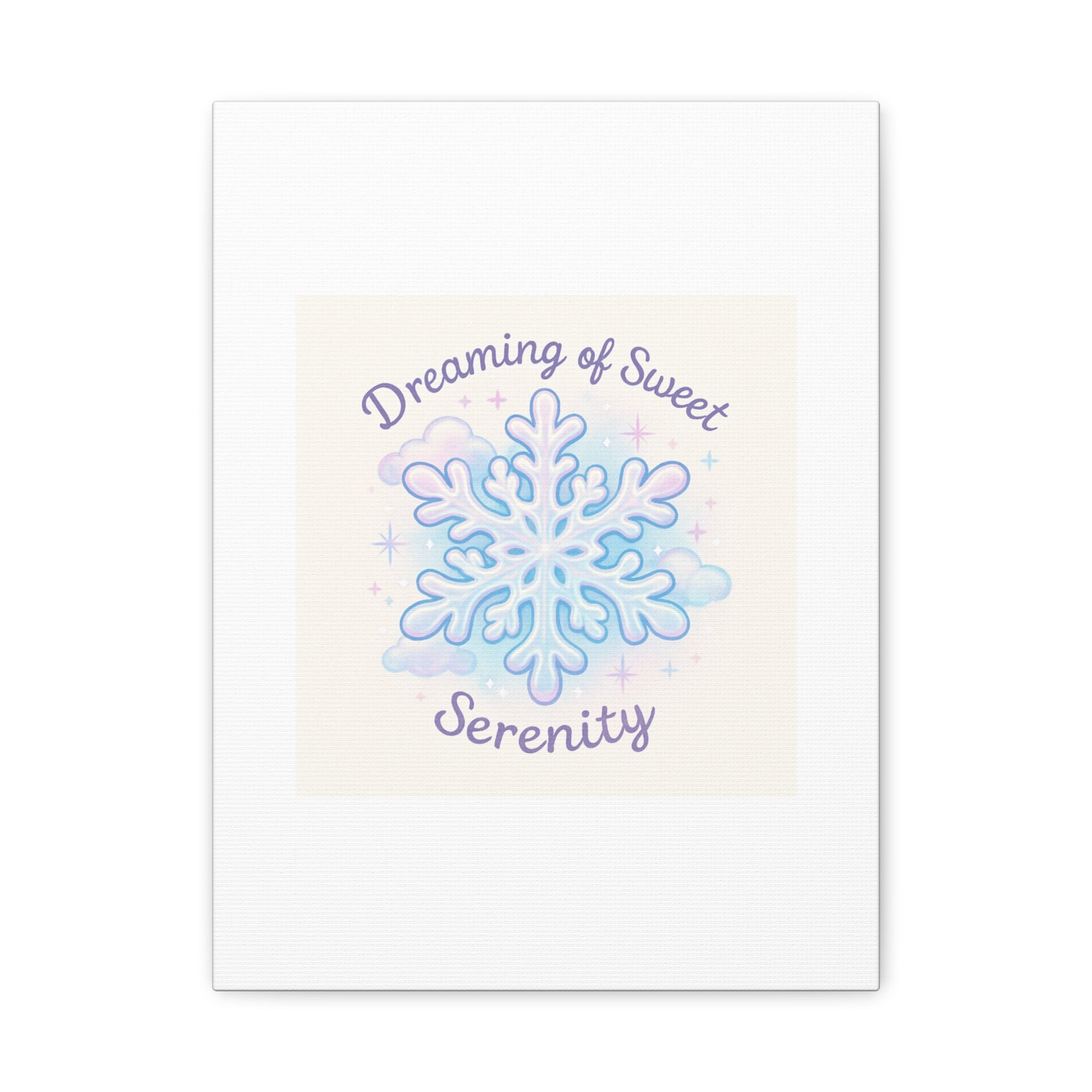 Canvas Wall Art - "Dreaming of Sweet Serenity" Snowflake Illustration