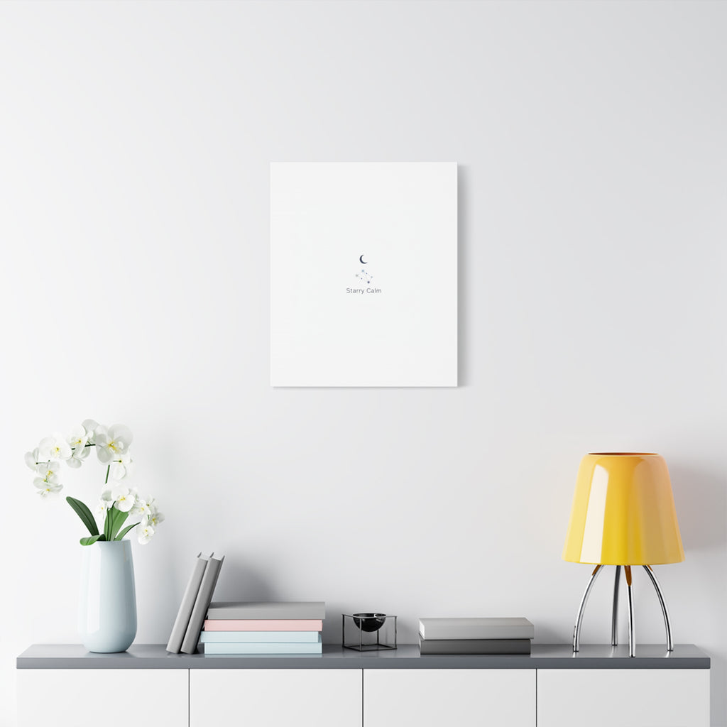 Starry Calm Moon & Constellation Canvas, minimal astrology art print