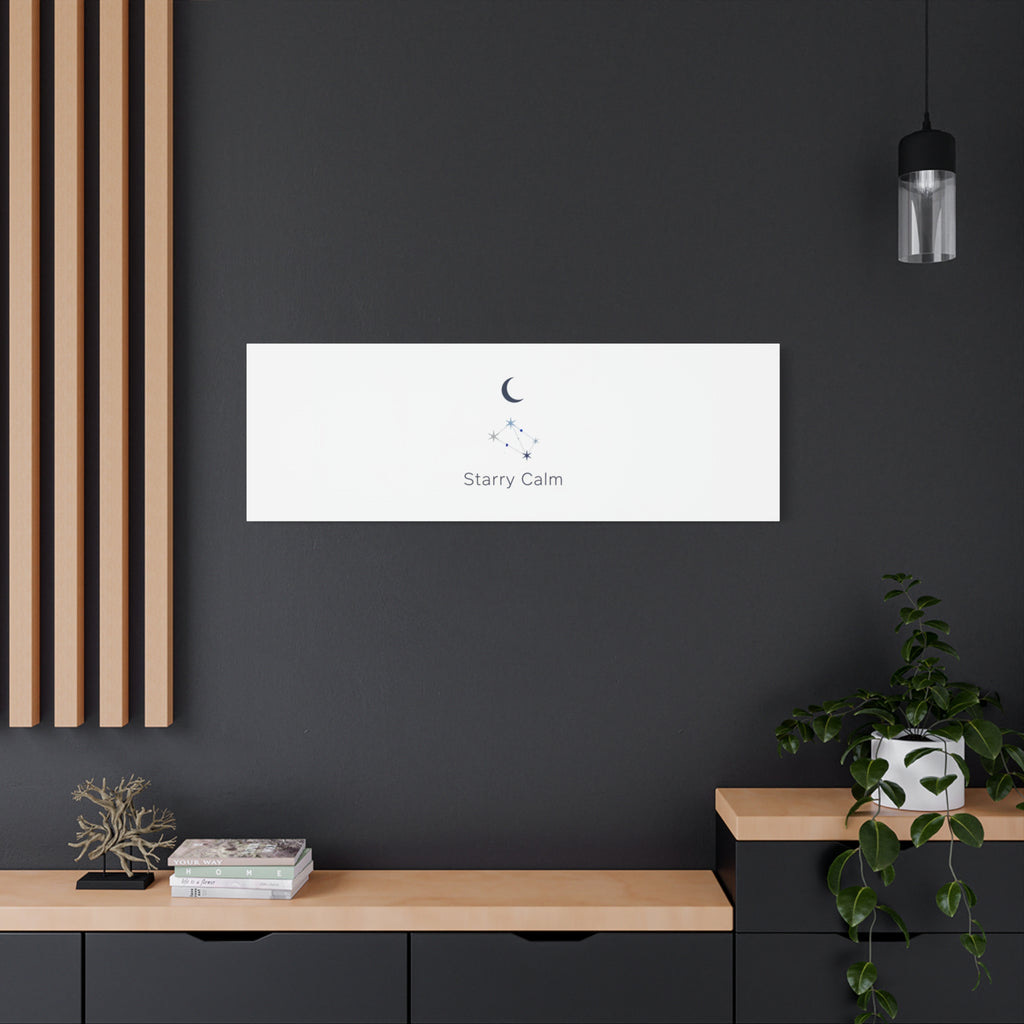 Starry Calm Moon & Constellation Canvas, minimal astrology art print