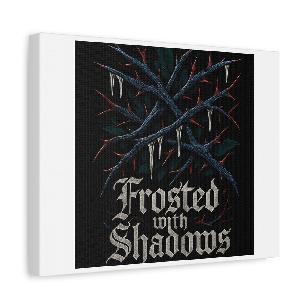 Frosted With Shadows Canvas Art — Gothic Winter Icicle Wall Decor