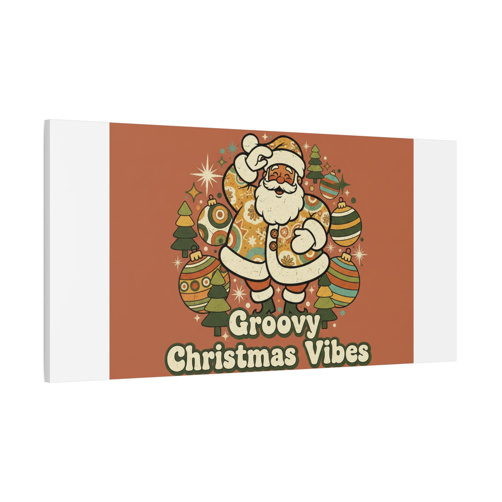 Groovy Christmas Vibes Canvas | 1970s Retro Holiday Art, Vintage Noel