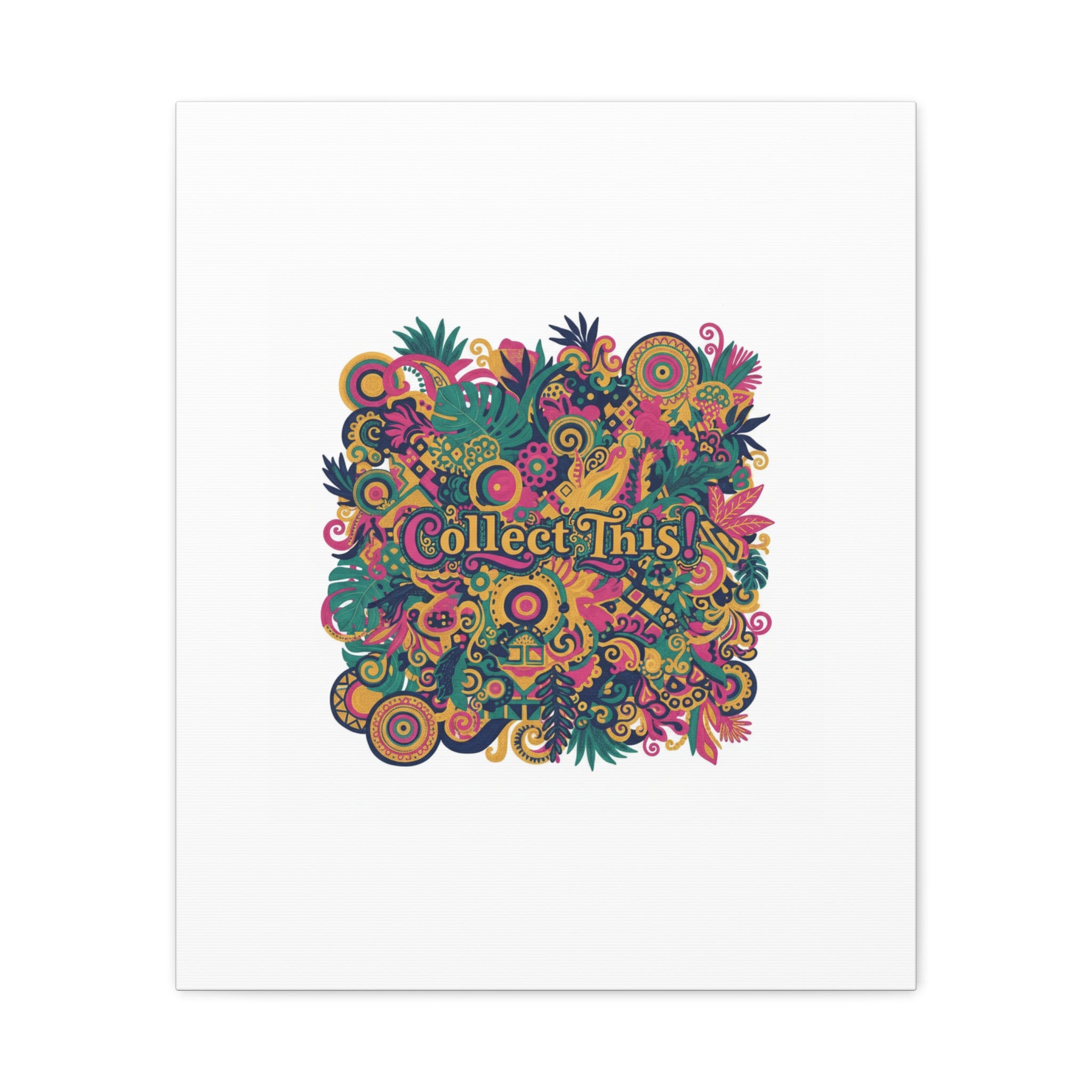 Collect This! Maximalist Floral Collage Canvas | Bold Boho Pattern, Colorful Ornament