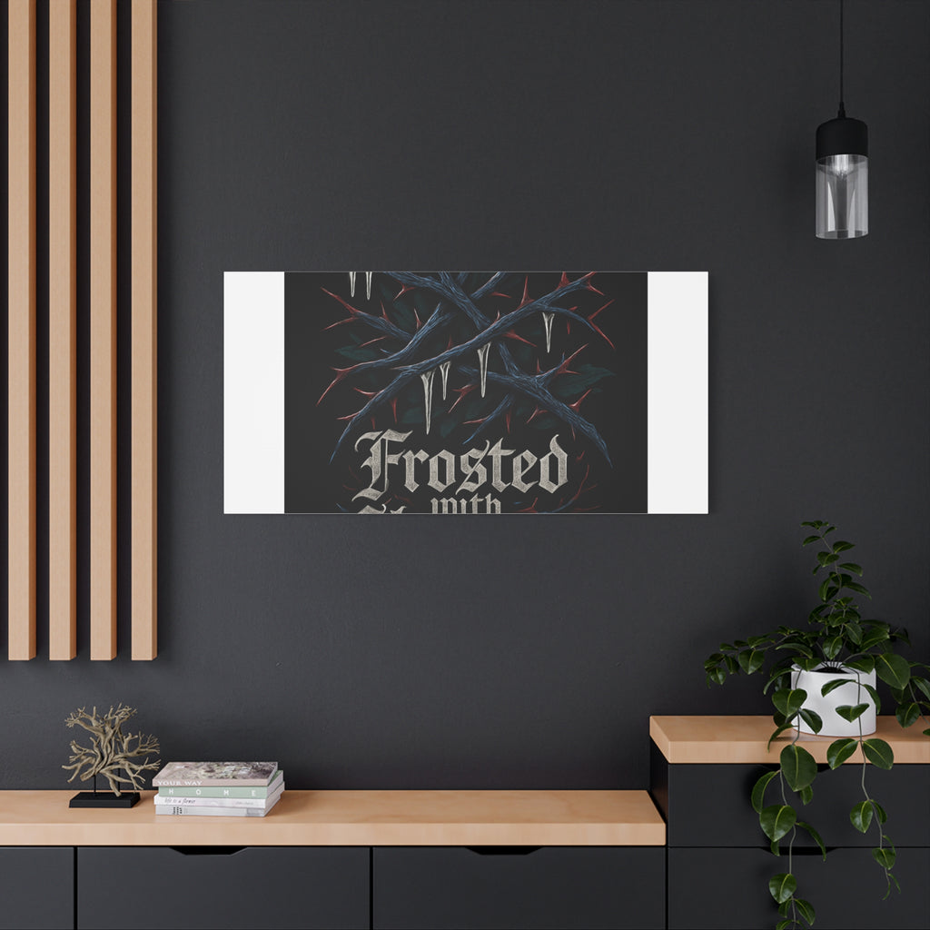 Frosted With Shadows Canvas Art — Gothic Winter Icicle Wall Decor