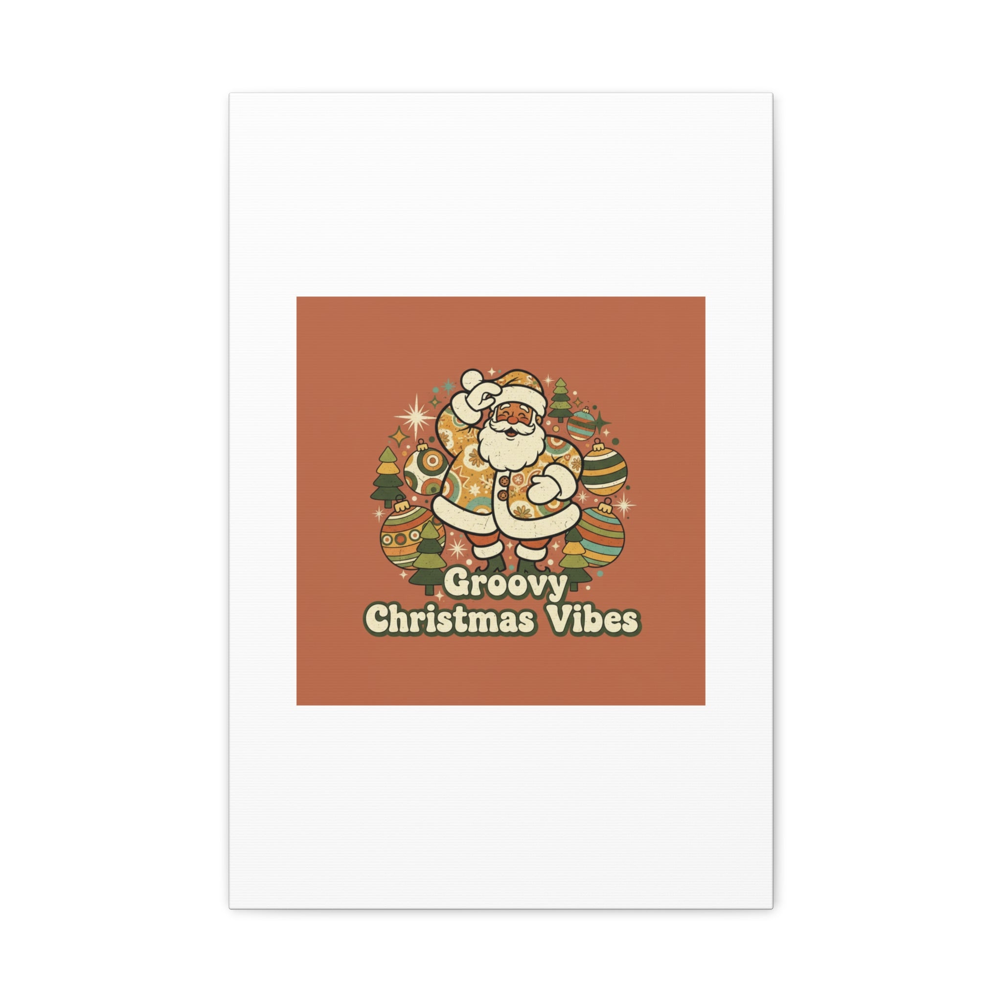Groovy Christmas Vibes Canvas | 1970s Retro Holiday Art, Vintage Noel