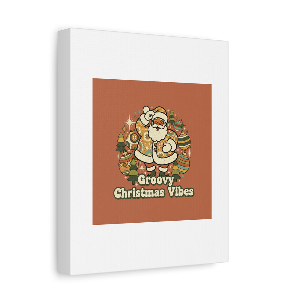 Groovy Christmas Vibes Canvas | 1970s Retro Holiday Art, Vintage Noel
