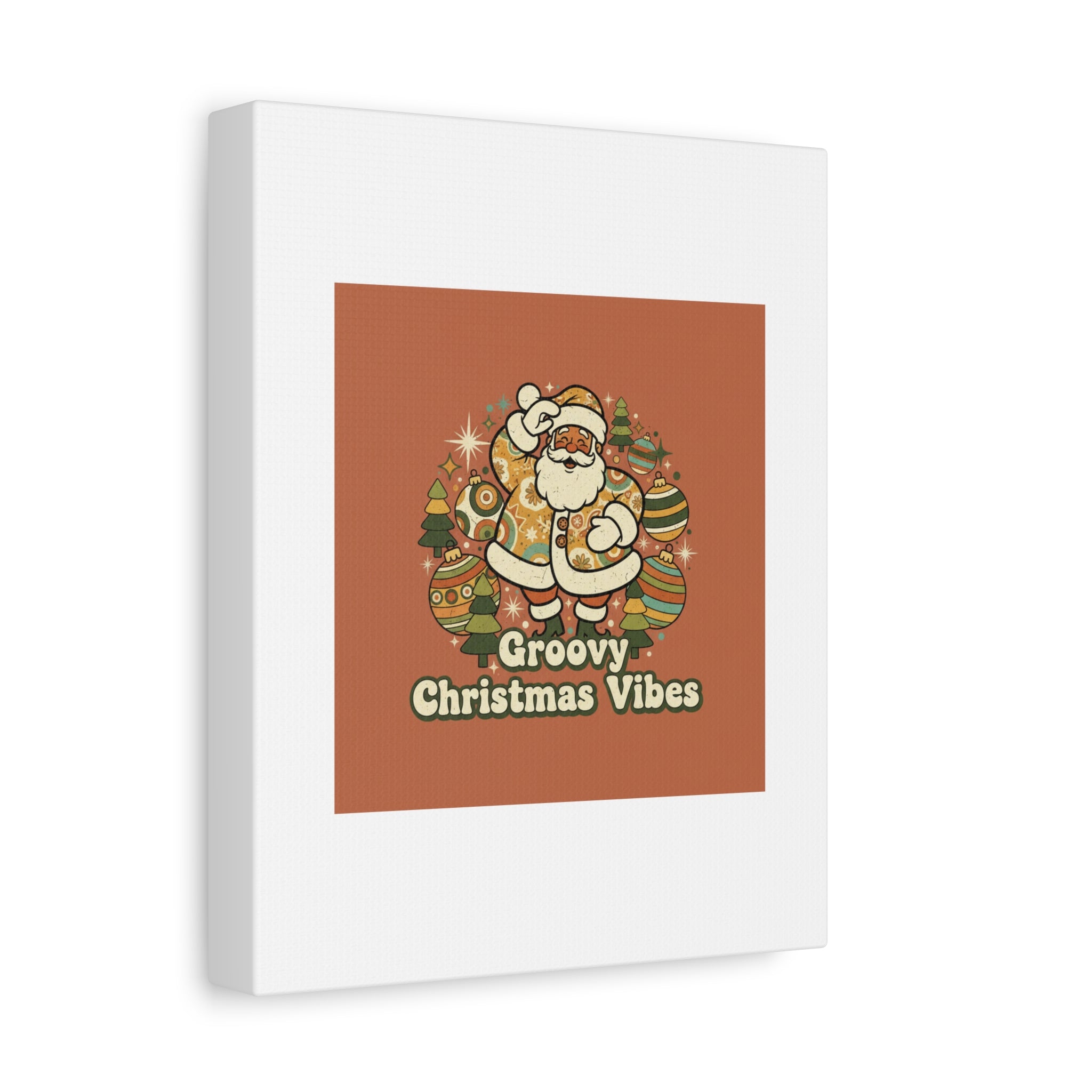 Groovy Christmas Vibes Canvas | 1970s Retro Holiday Art, Vintage Noel