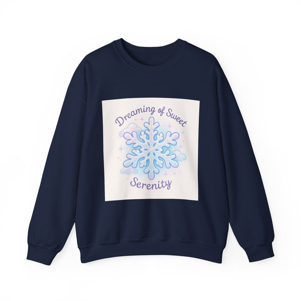 Sweatshirt — 'Dreaming of Sweet Serenity' Snowflake Cozy Crewneck