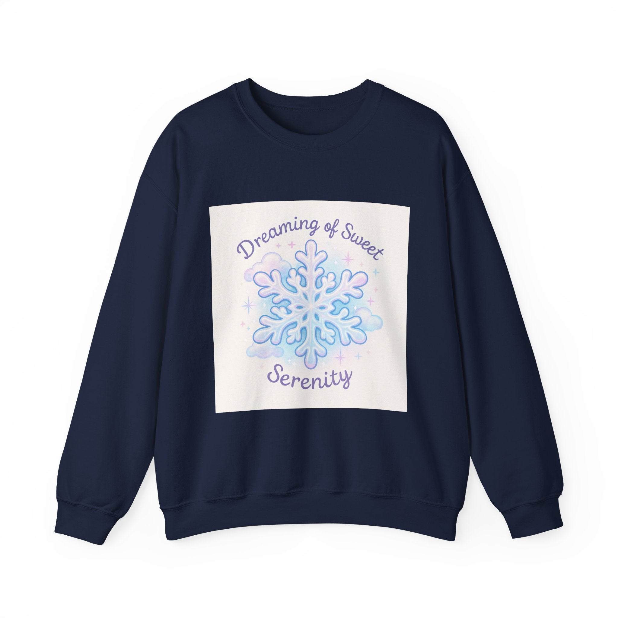Sweatshirt — 'Dreaming of Sweet Serenity' Snowflake Cozy Crewneck
