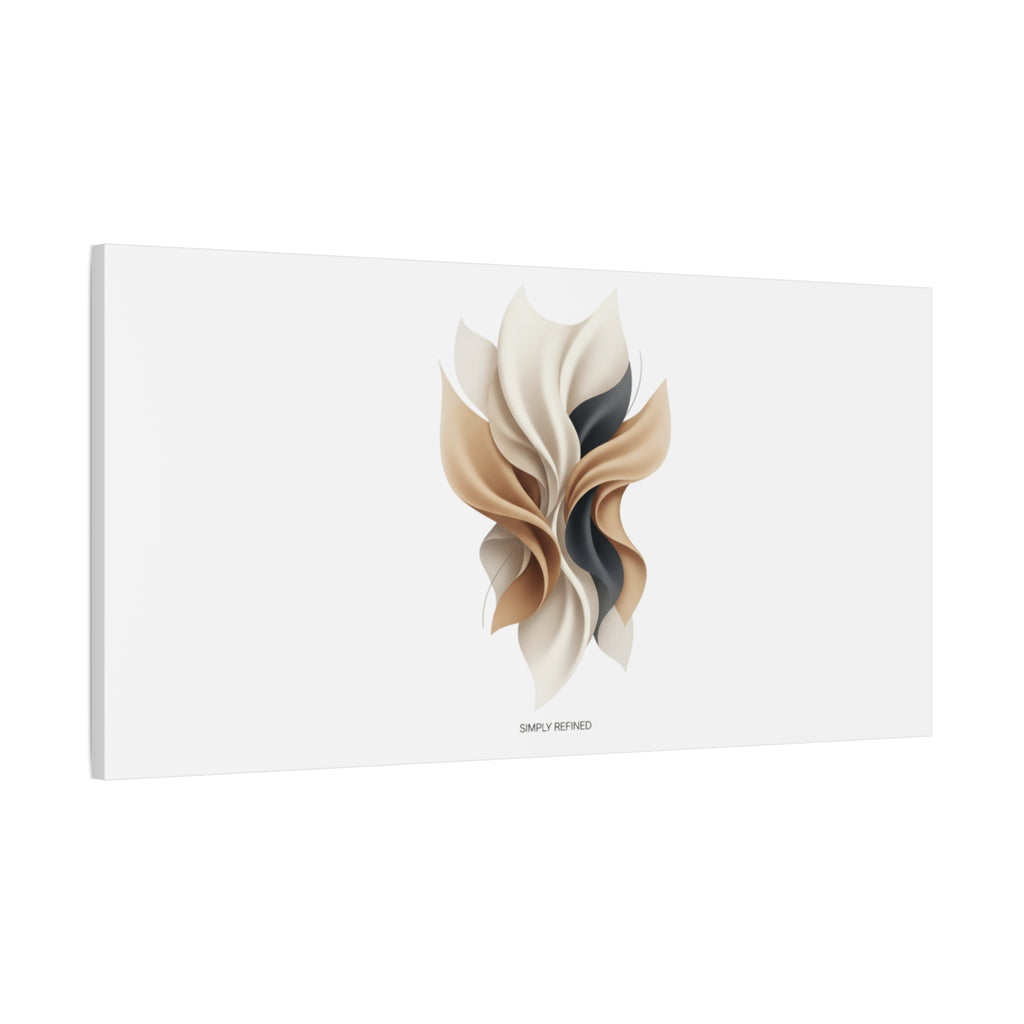 Neutral Abstract Bloom Canvas, Matte Stretched Canvas | Quiet Luxury, Minimalist Wall Art