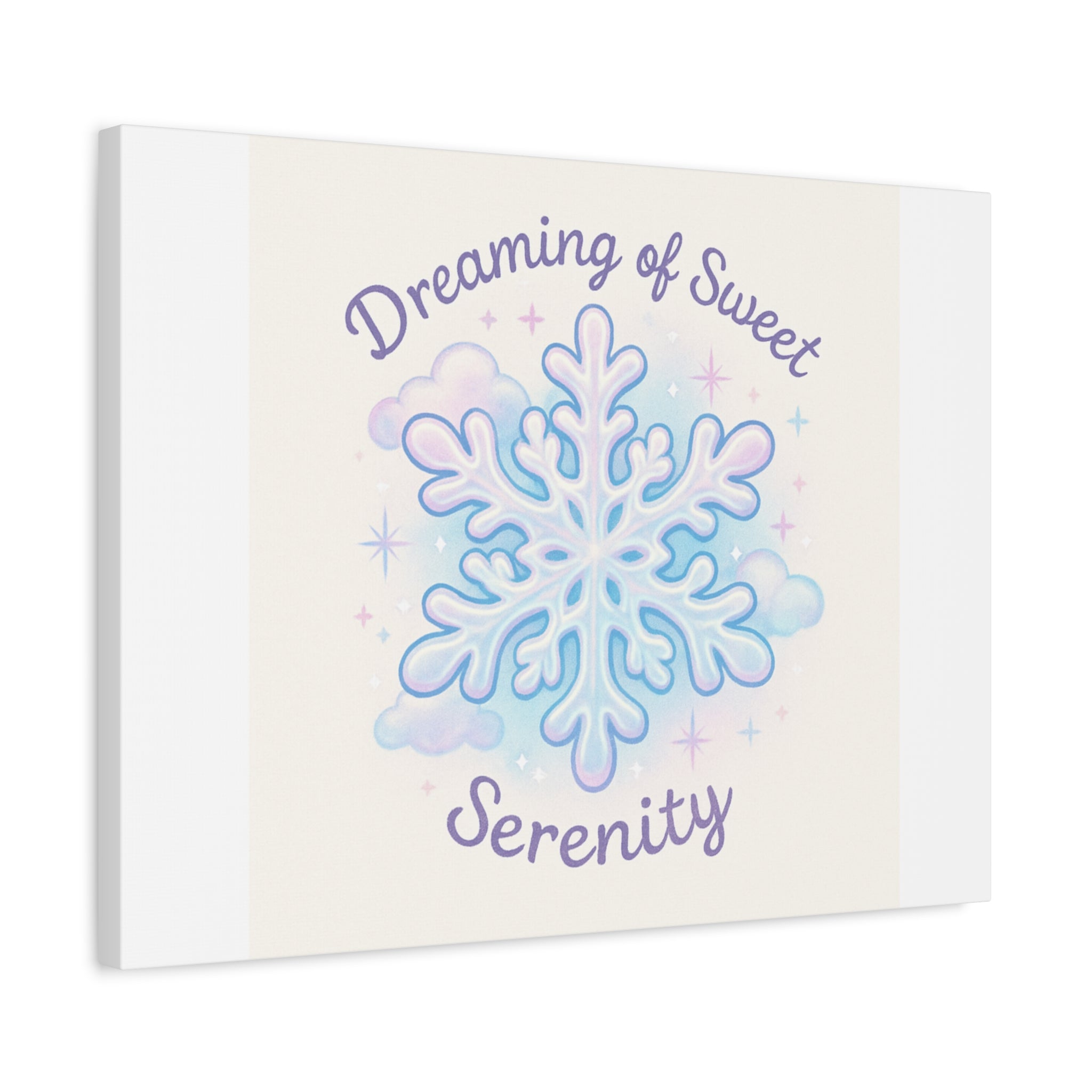 Canvas Wall Art - "Dreaming of Sweet Serenity" Snowflake Illustration
