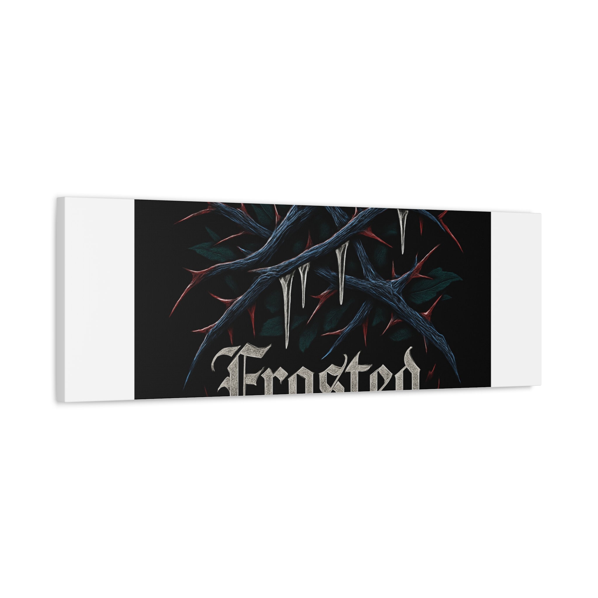 Frosted With Shadows Canvas Art — Gothic Winter Icicle Wall Decor