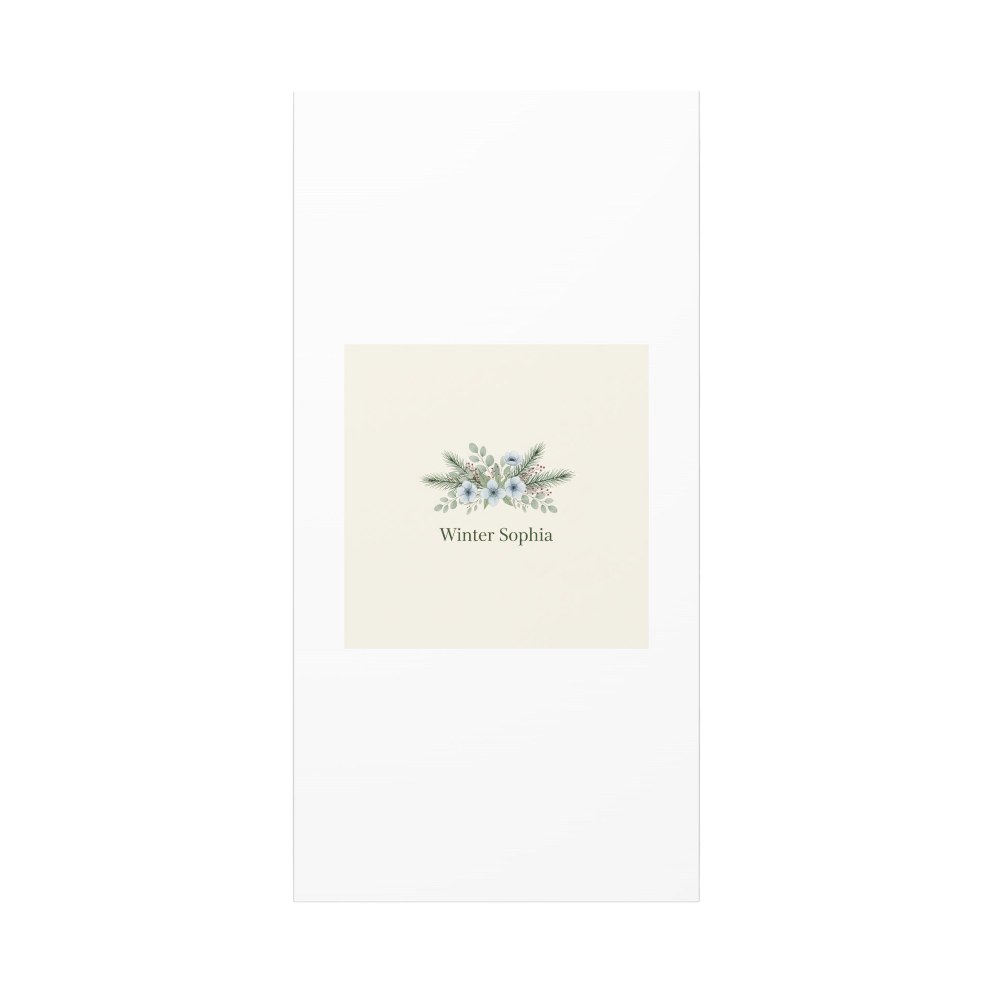Winter floral wreath Canvas, pine branch botanical art | Minimal winter florals