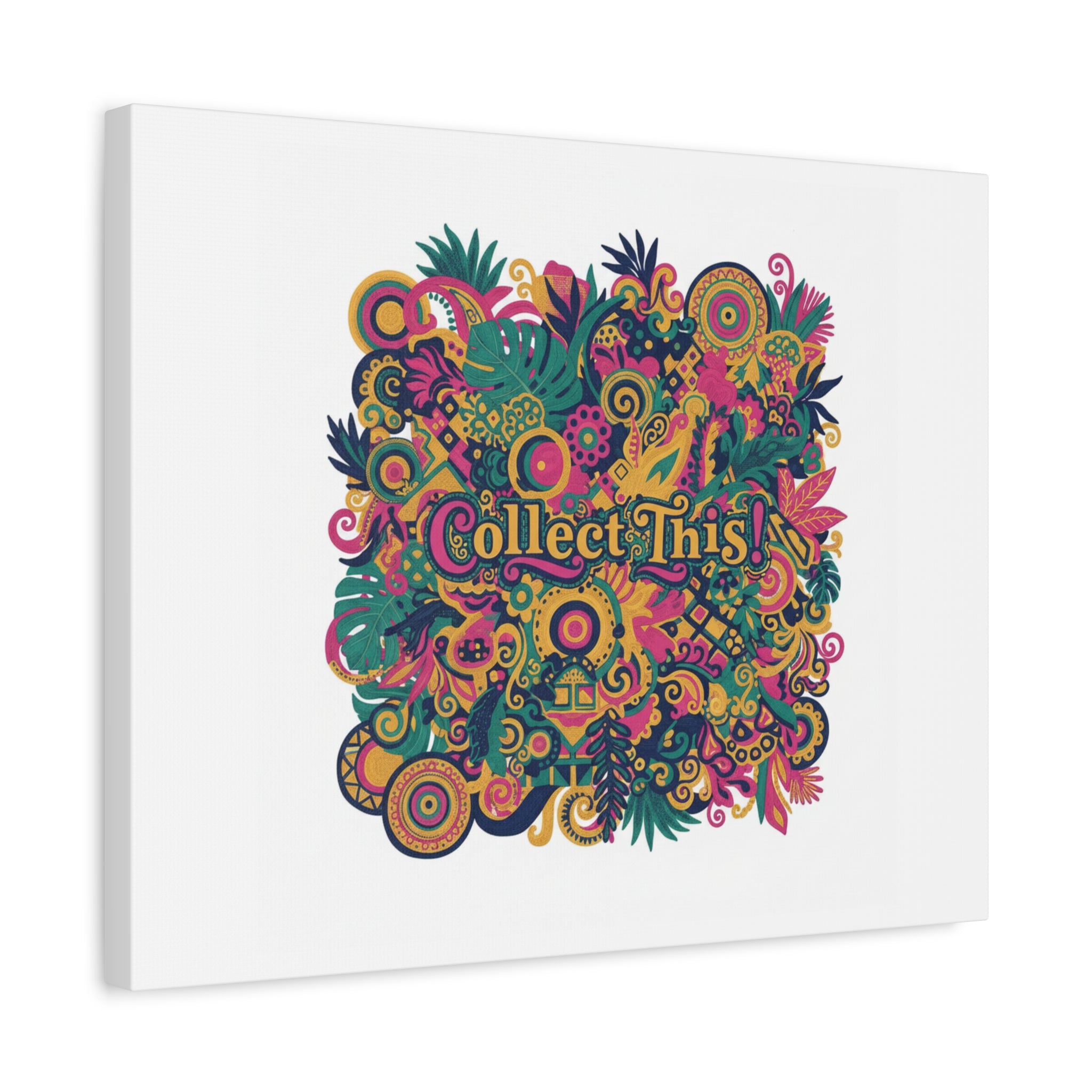 Collect This! Maximalist Floral Collage Canvas | Bold Boho Pattern, Colorful Ornament