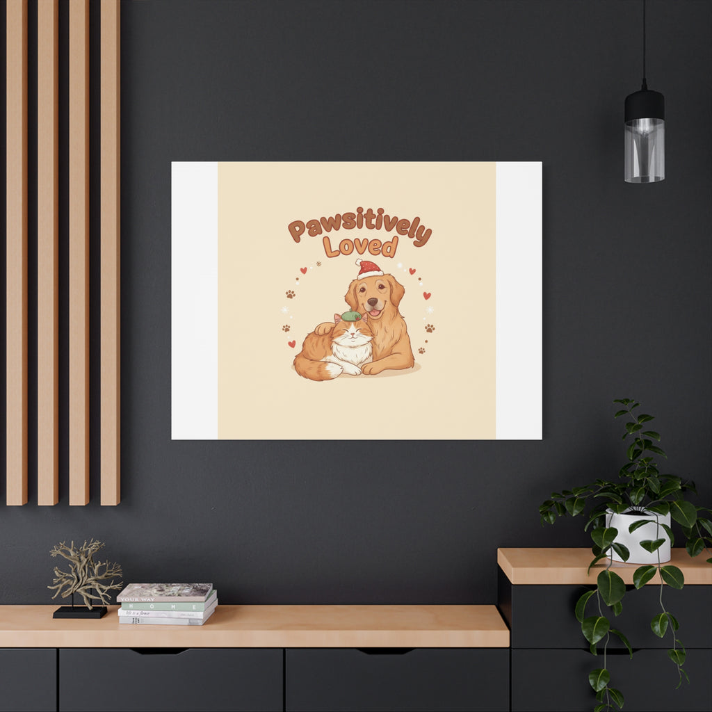 Pawsitively Loved Canvas, Pet Holiday Wall Art | Senior Dog Christmas Decor