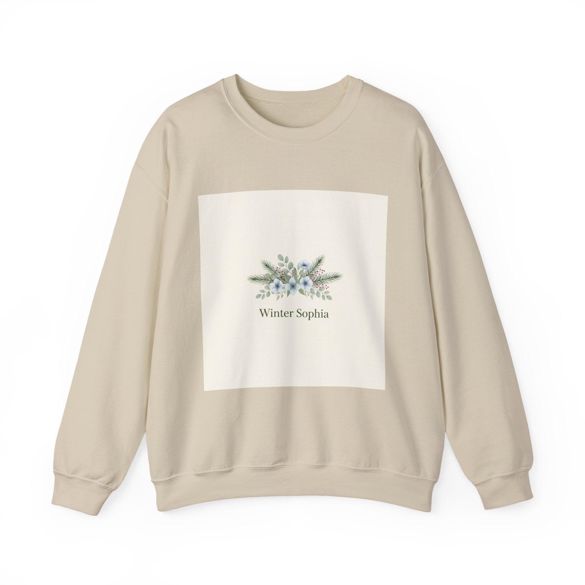 Winter Botanical Wreath Sweatshirt | pine branch design, minimal winter florals