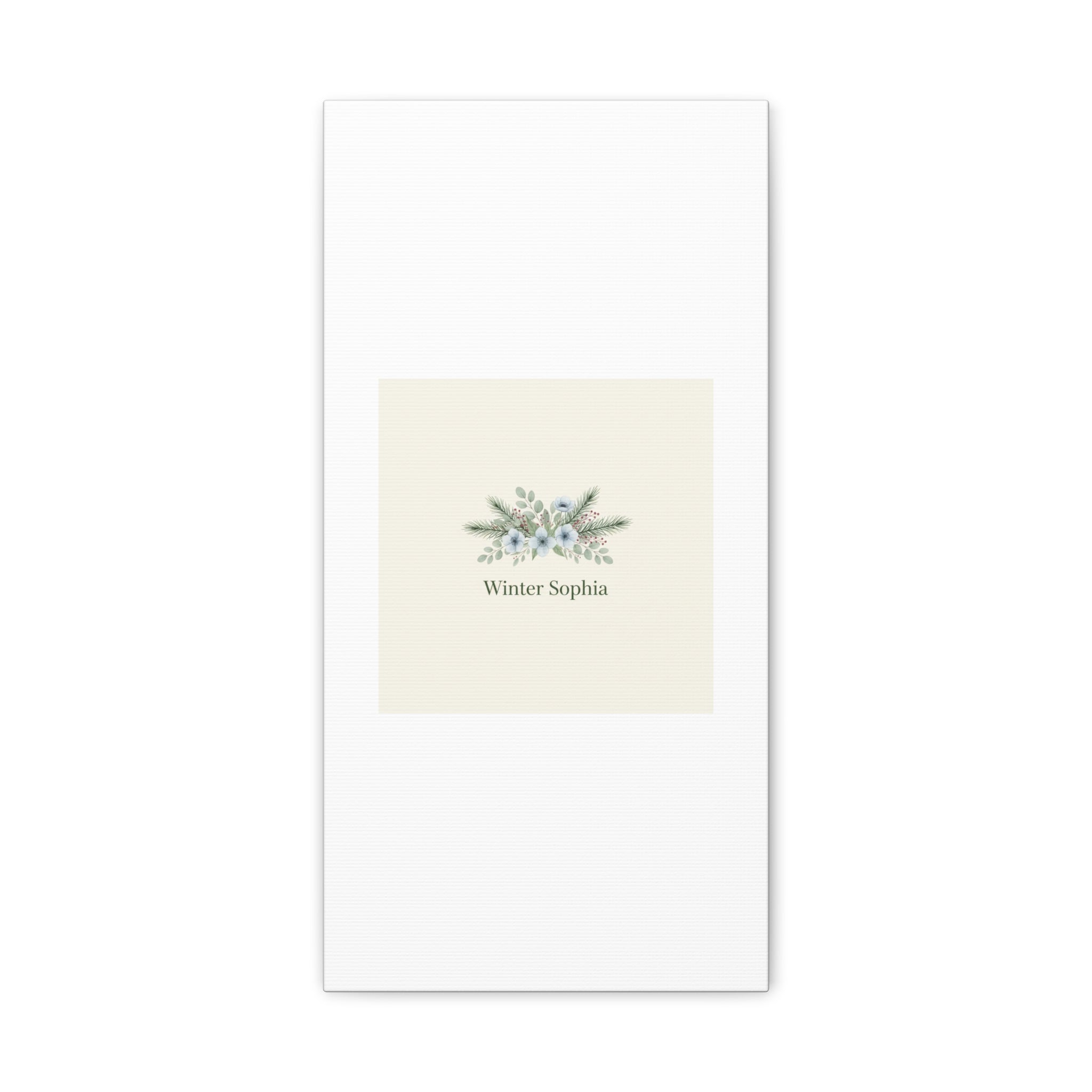 Winter floral wreath Canvas, pine branch botanical art | Minimal winter florals