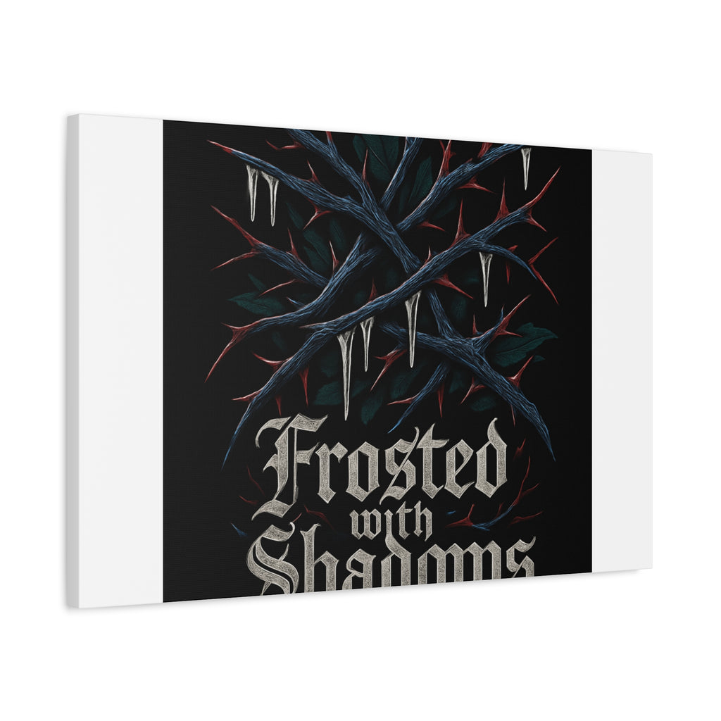 Frosted With Shadows Canvas Art — Gothic Winter Icicle Wall Decor