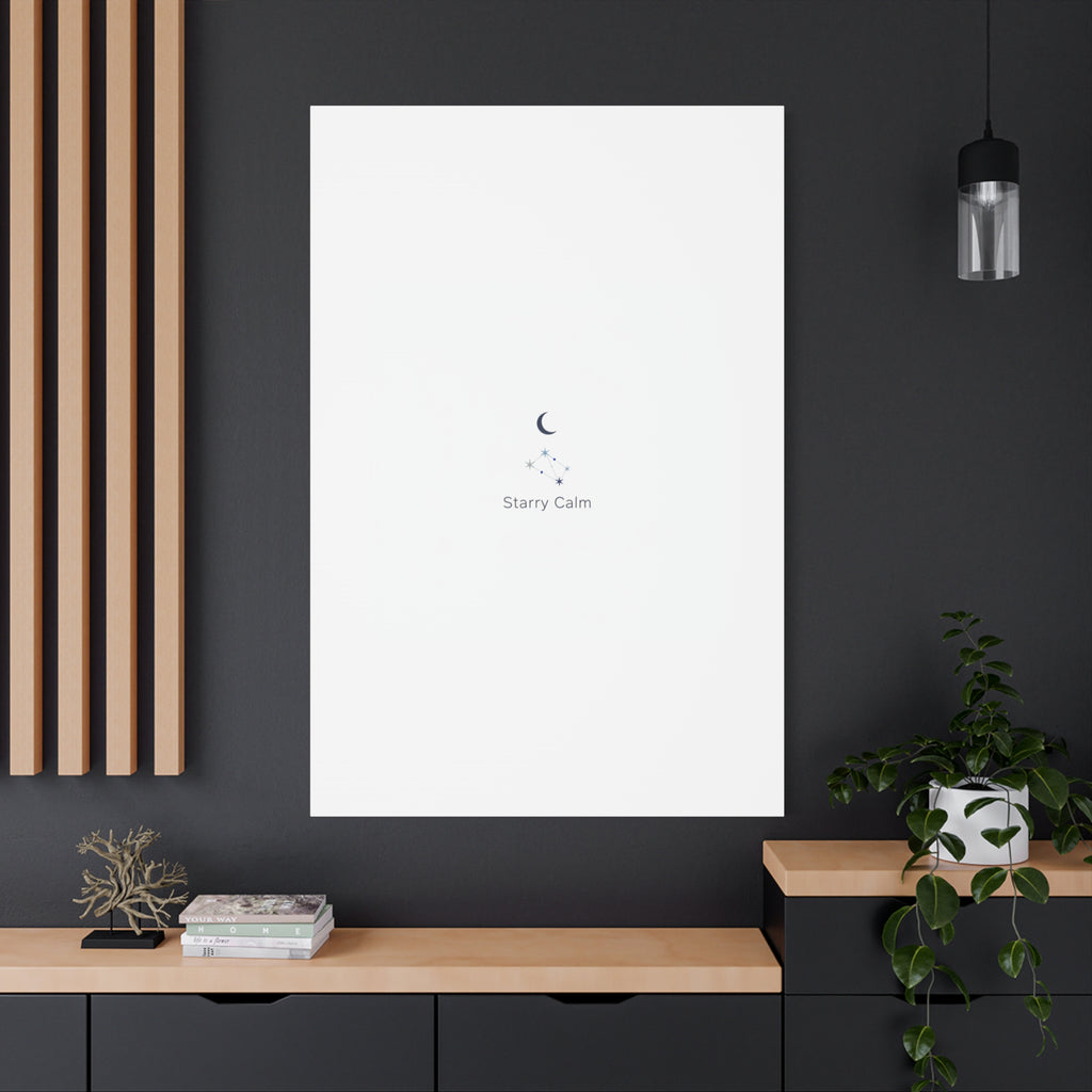 Starry Calm Moon & Constellation Canvas, minimal astrology art print