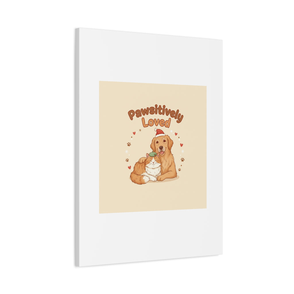 Pawsitively Loved Canvas, Pet Holiday Wall Art | Senior Dog Christmas Decor