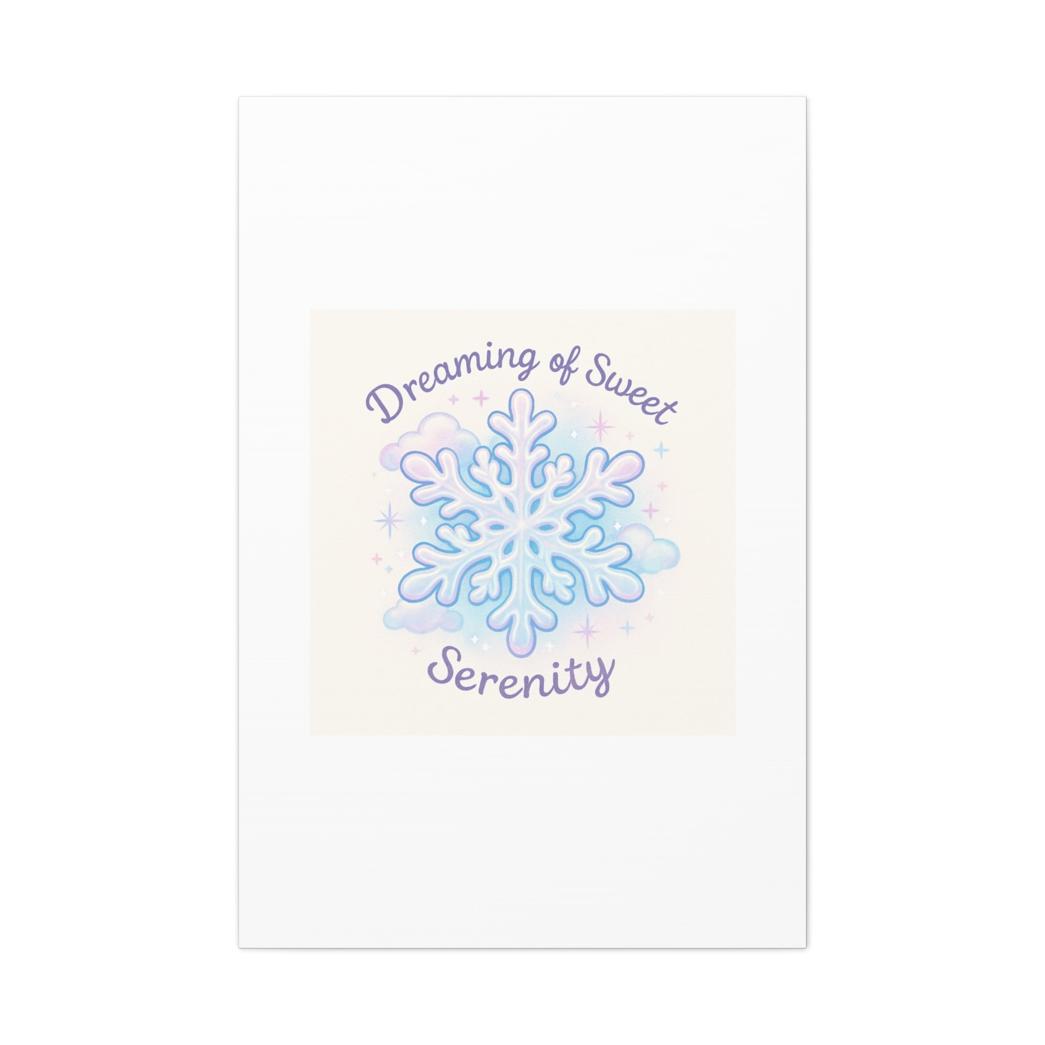 Canvas Wall Art - "Dreaming of Sweet Serenity" Snowflake Illustration