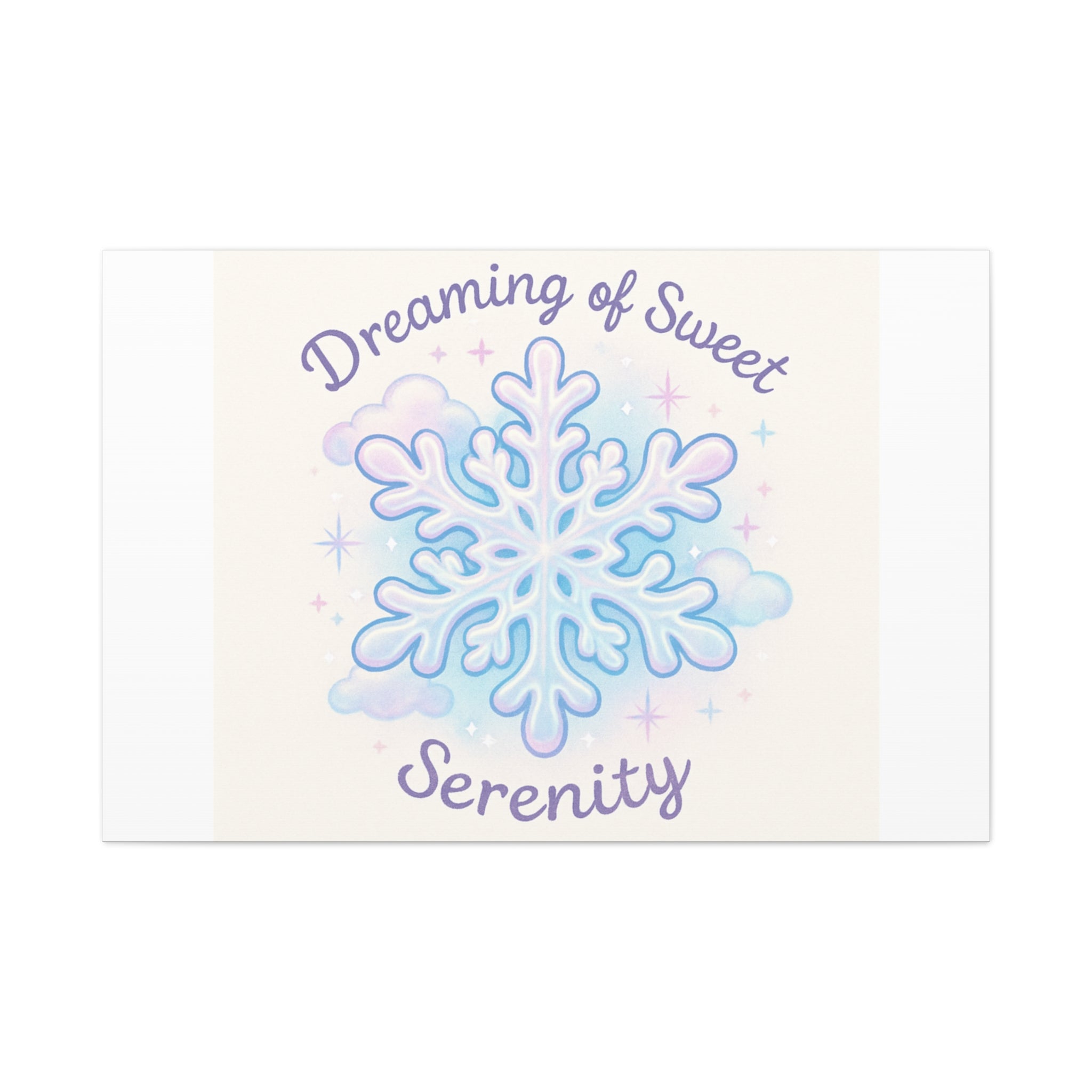 Canvas Wall Art - "Dreaming of Sweet Serenity" Snowflake Illustration