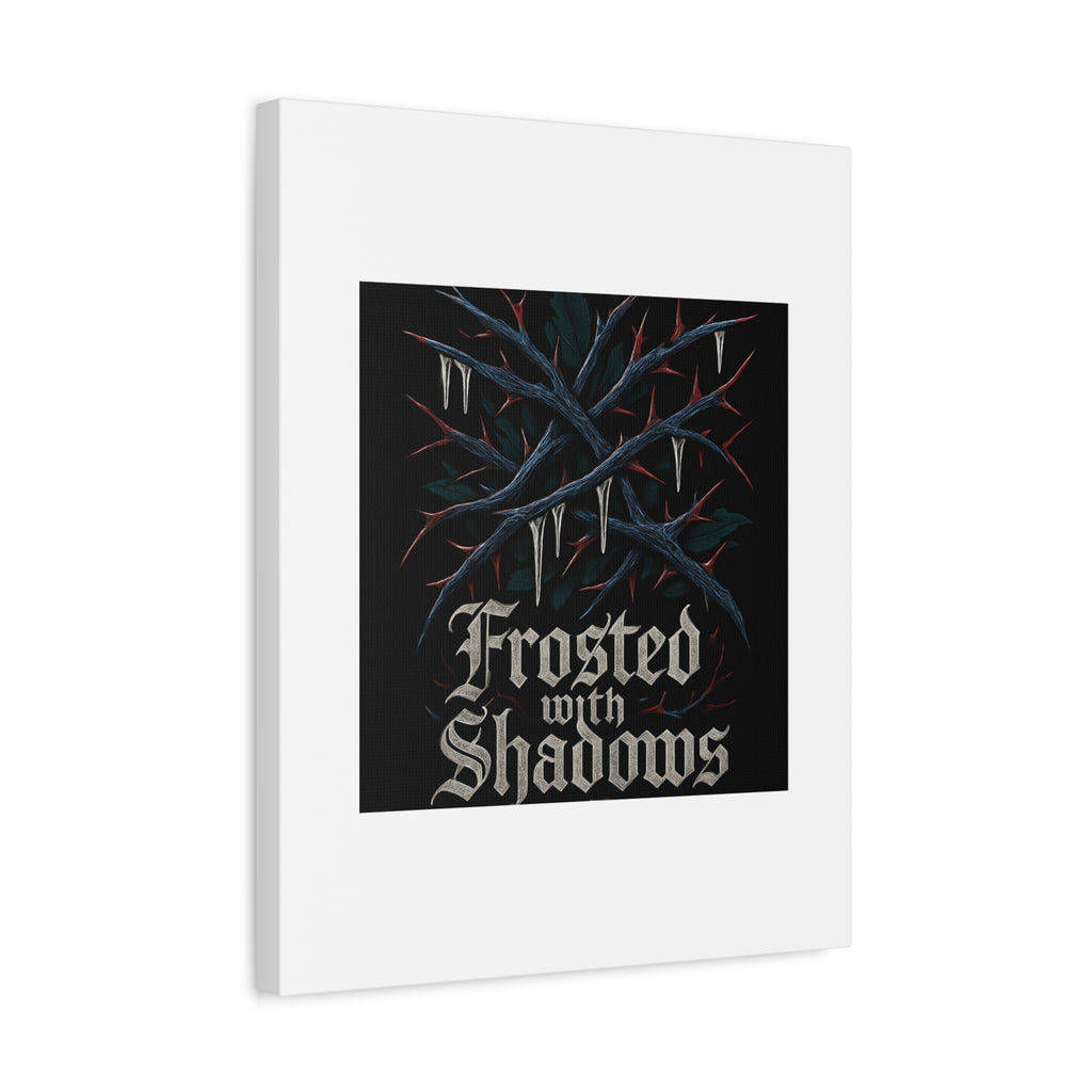 Frosted With Shadows Canvas Art — Gothic Winter Icicle Wall Decor