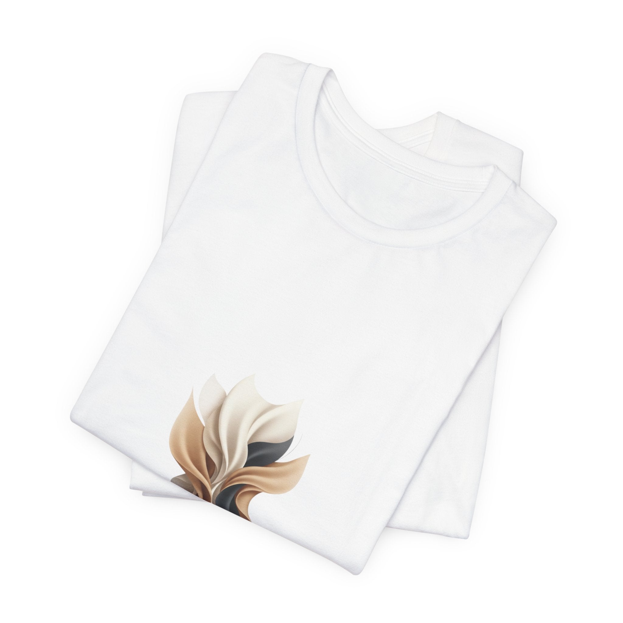 Neutral Abstract Bloom Tee, minimalist logo shirt, premium basics