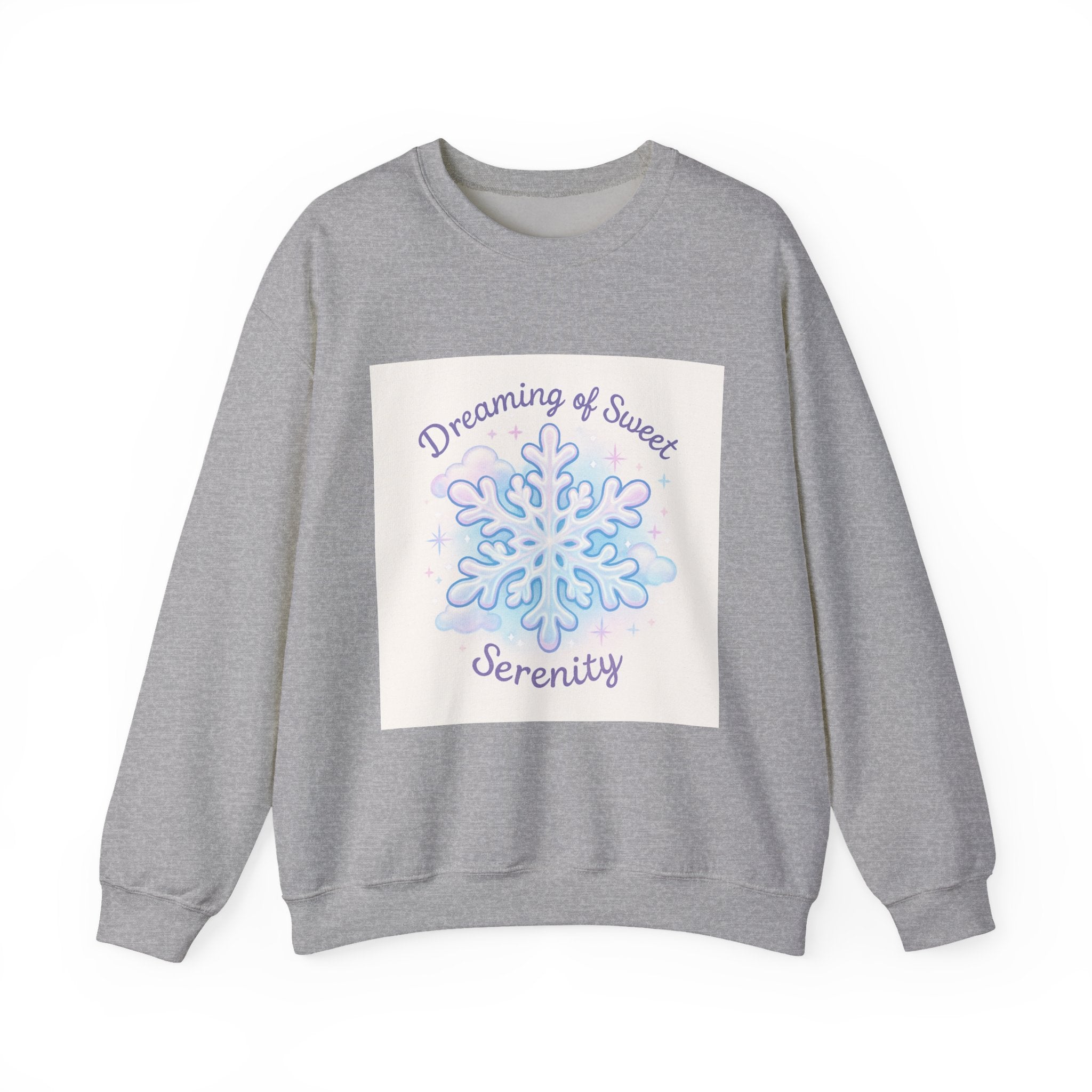 Sweatshirt — 'Dreaming of Sweet Serenity' Snowflake Cozy Crewneck